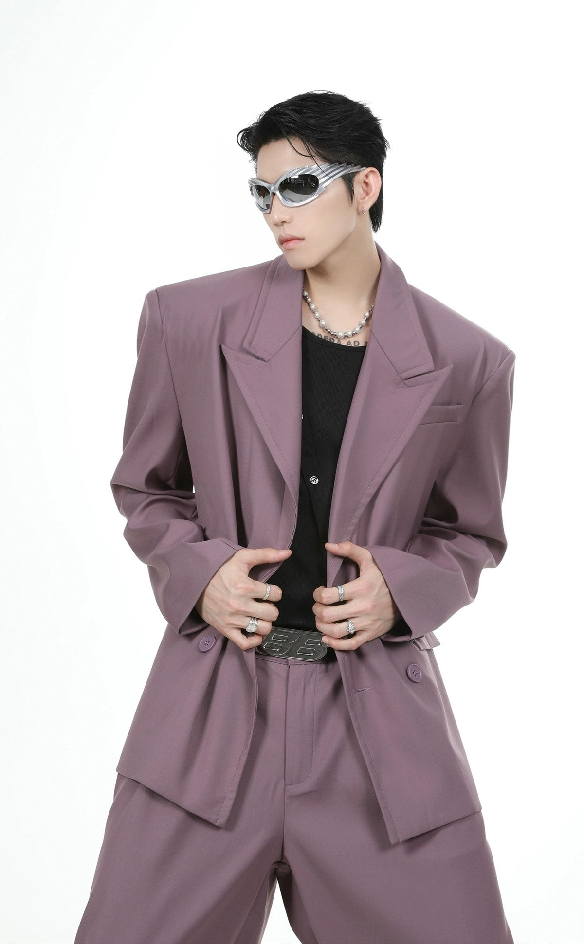 Oversize Double Tailored Jacket & Wide-leg Trousers Setup