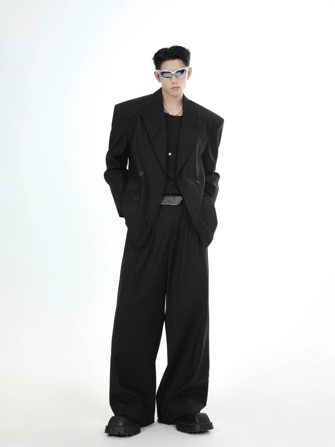 Oversize Double Tailored Jacket & Wide-leg Trousers Setup
