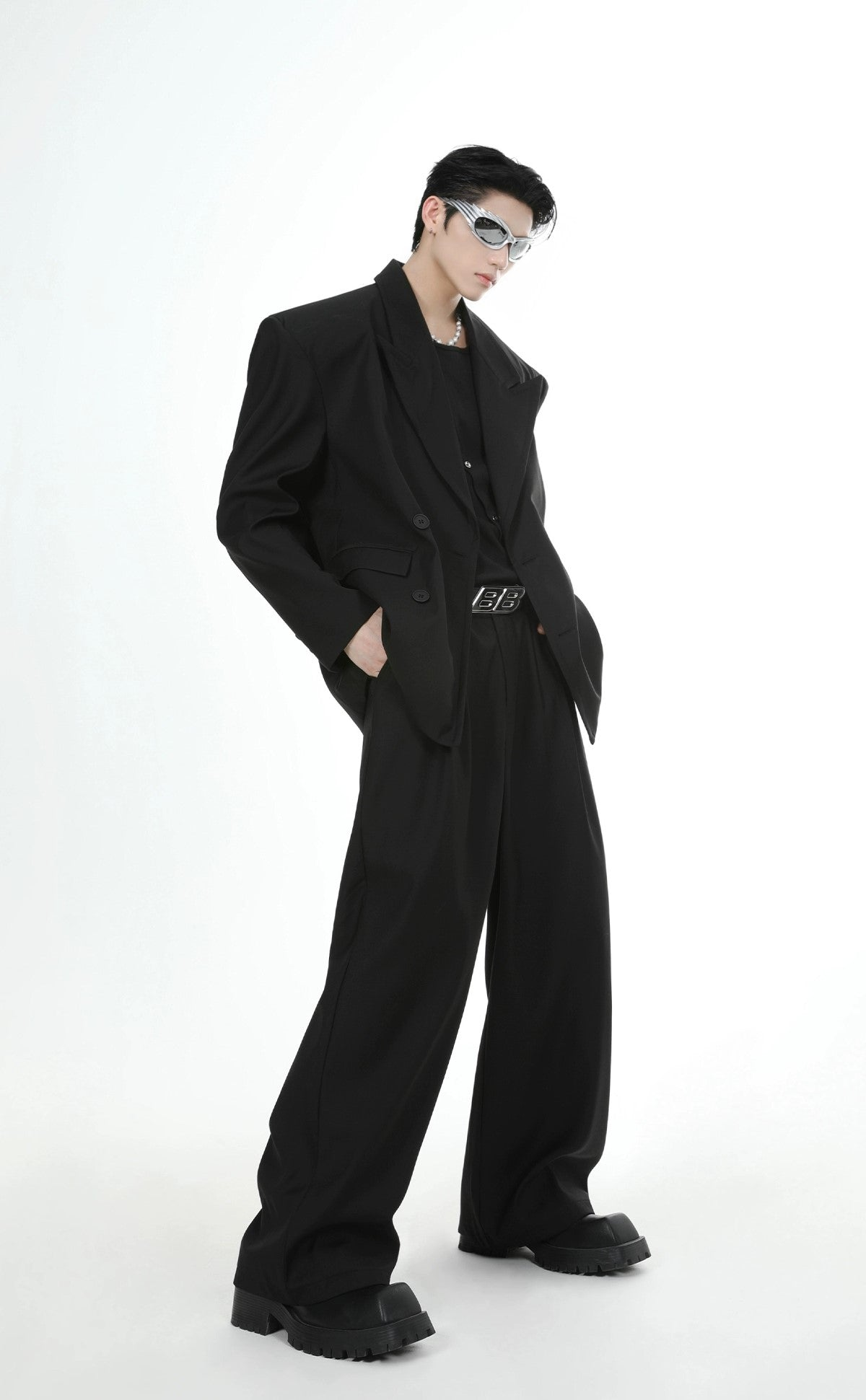 Oversize Double Tailored Jacket & Wide-leg Trousers Setup