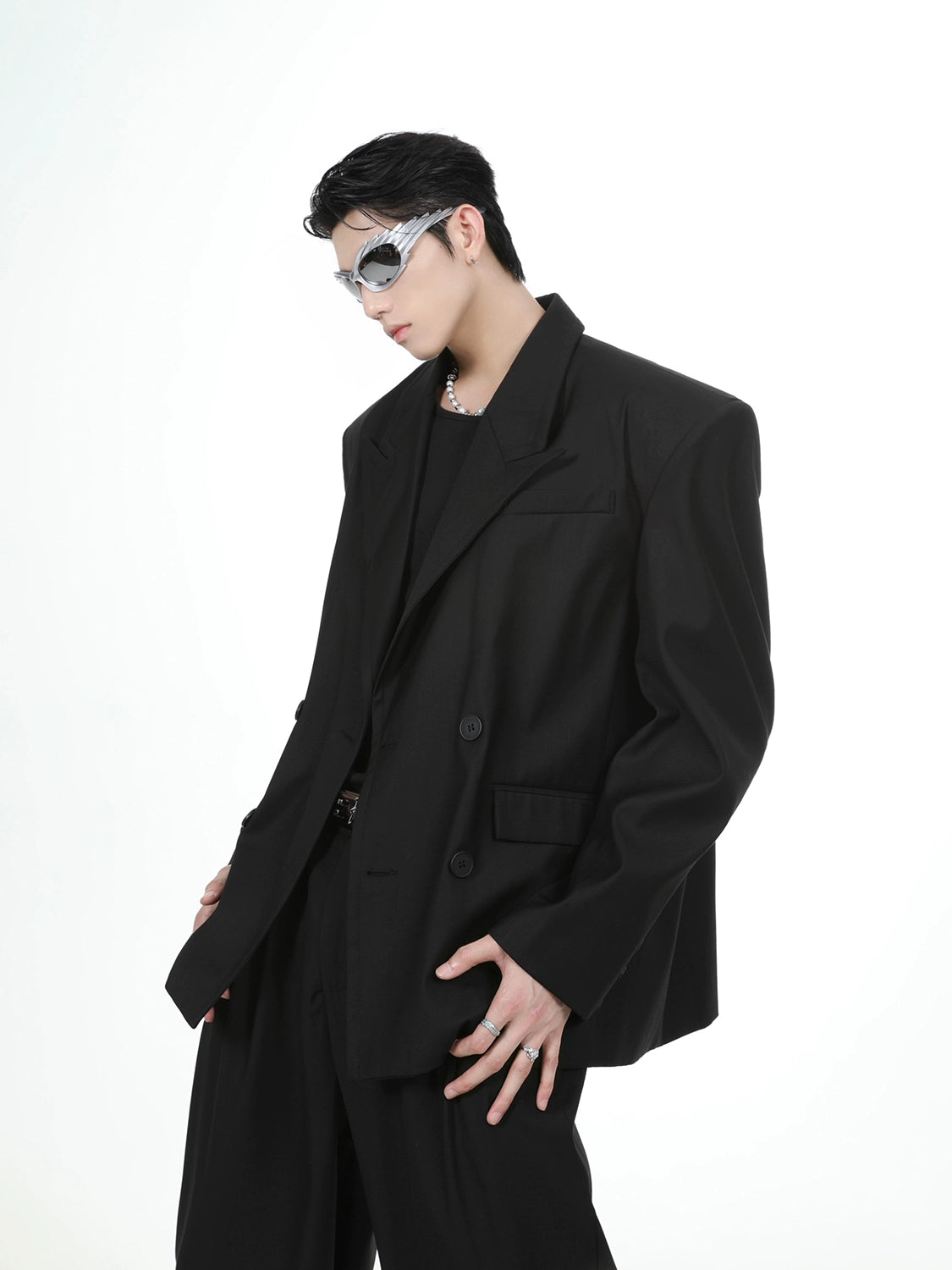 Oversize Double Tailored Jacket & Wide-leg Trousers Setup