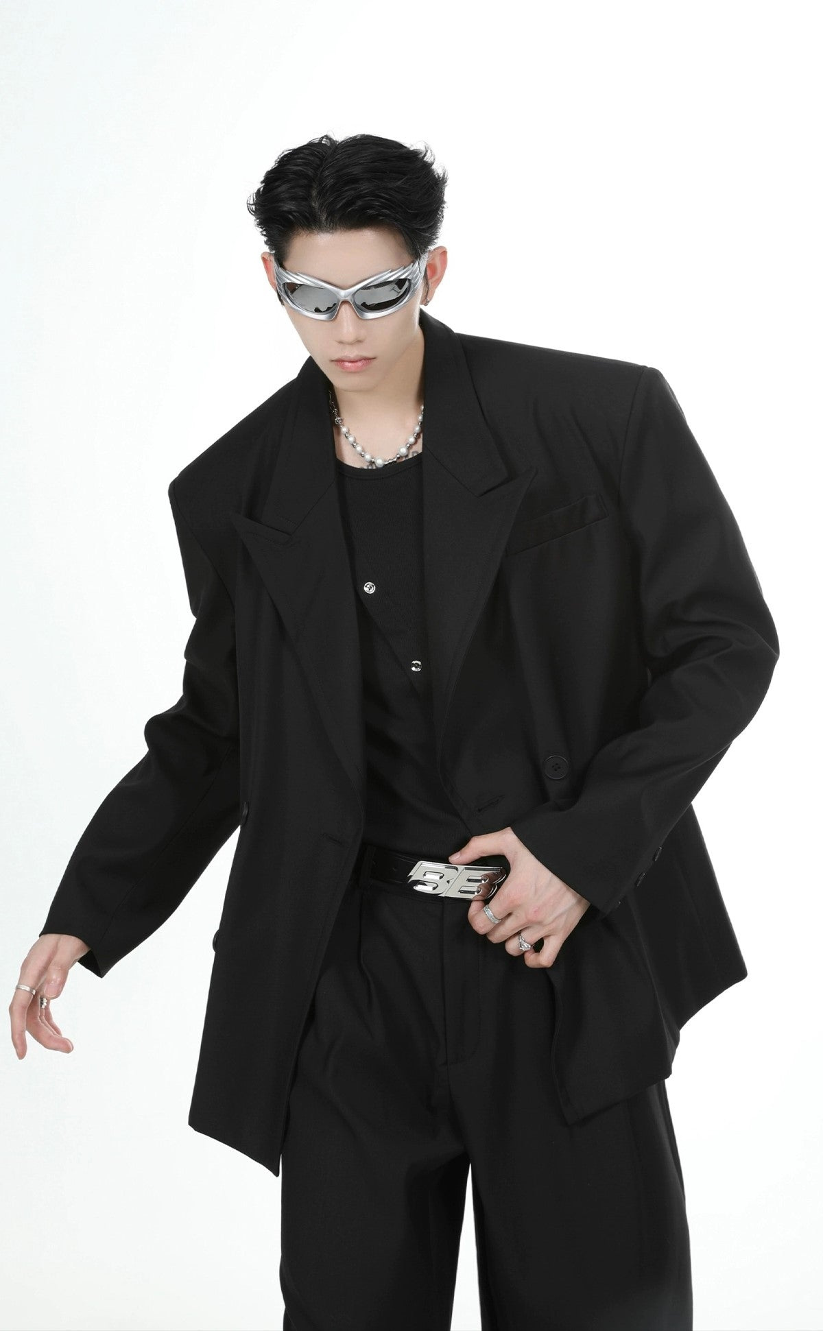 Oversize Double Tailored Jacket & Wide-leg Trousers Setup