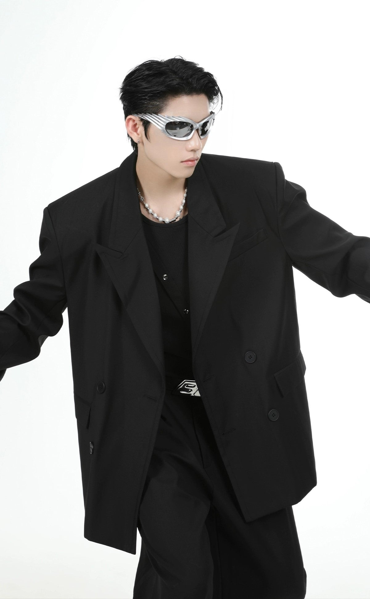 Oversize Double Tailored Jacket & Wide-leg Trousers Setup