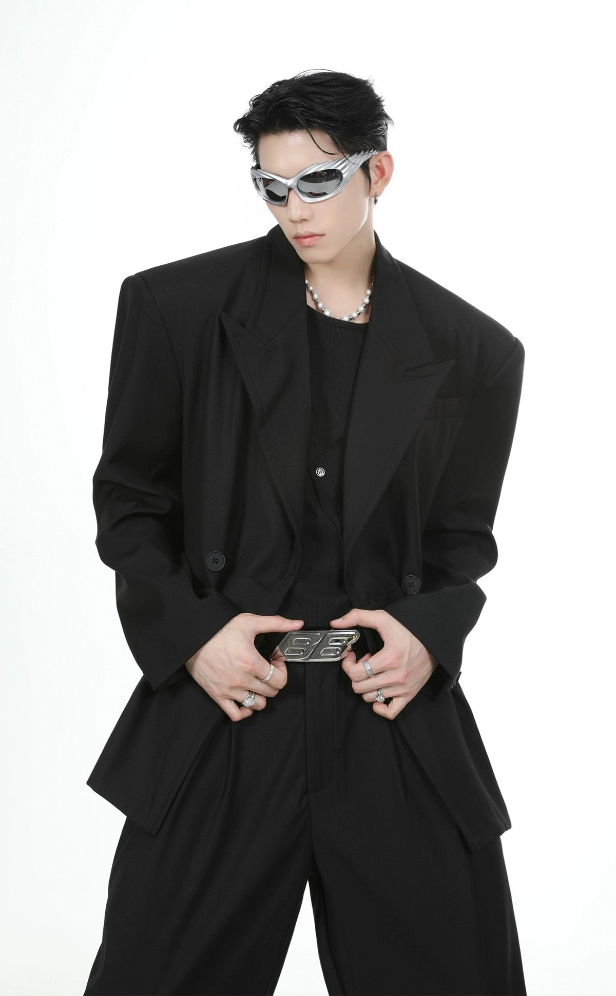 Oversize Double Tailored Jacket & Wide-leg Trousers Setup