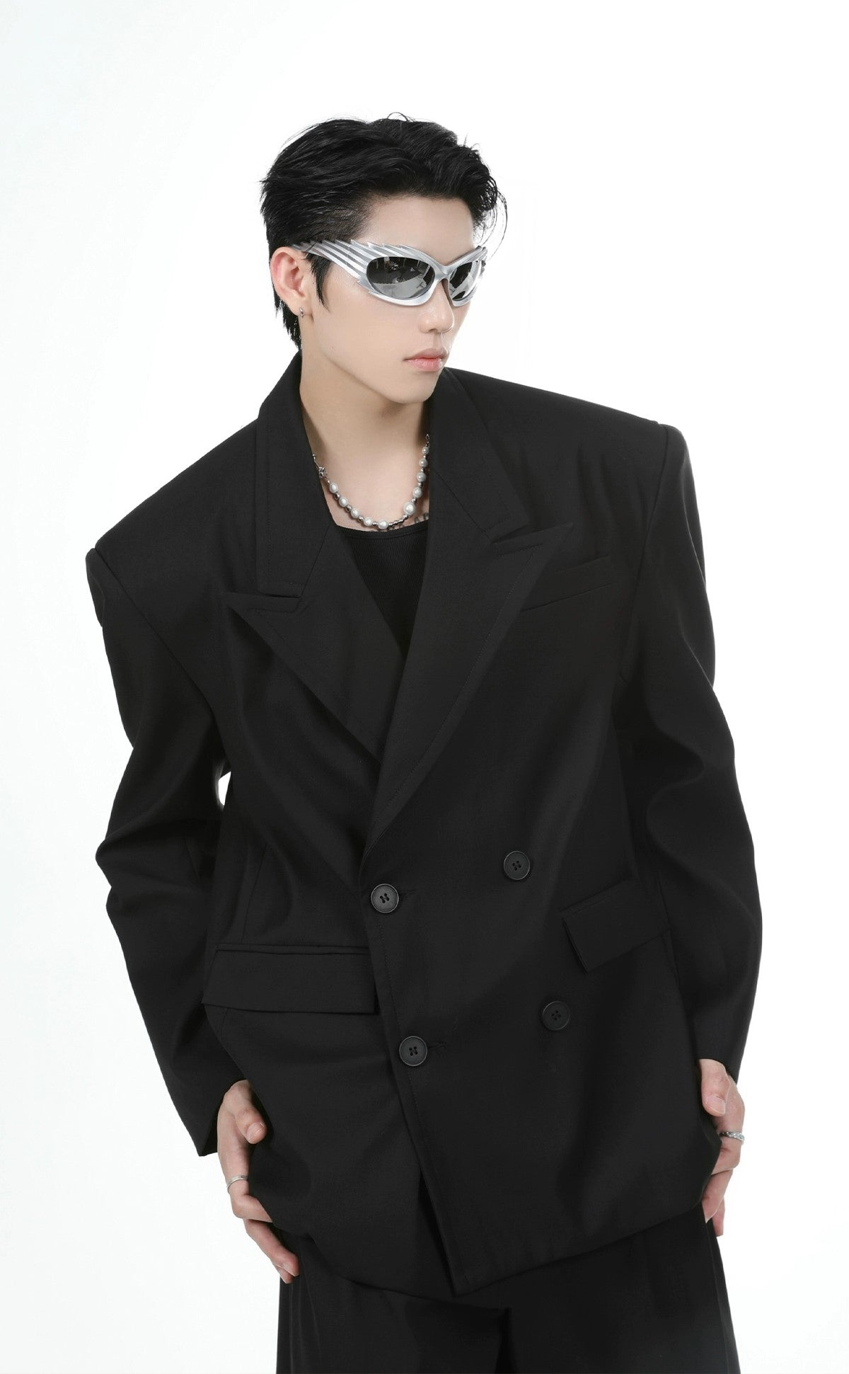 Oversize Double Tailored Jacket & Wide-leg Trousers Setup