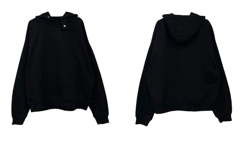 Felpa oversize con cappuccio a collo alto