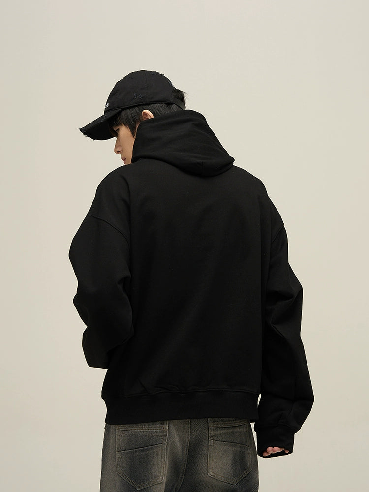 Felpa oversize con cappuccio a collo alto
