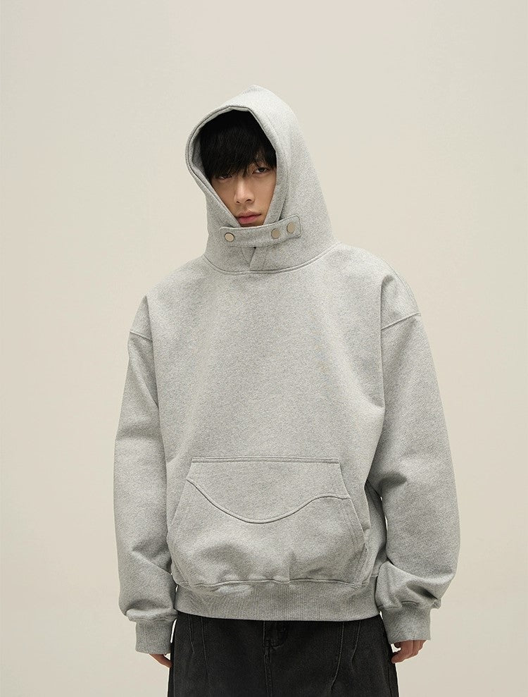 Felpa oversize con cappuccio a collo alto