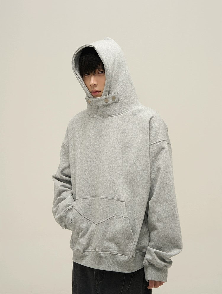 Felpa oversize con cappuccio a collo alto