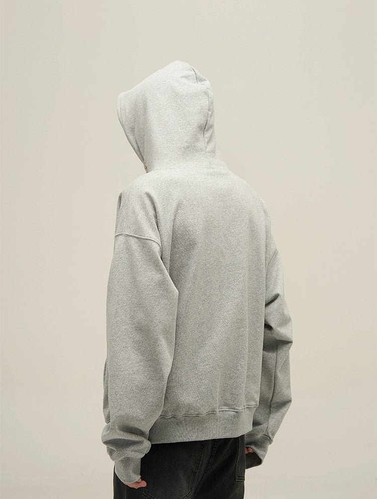 Felpa oversize con cappuccio a collo alto