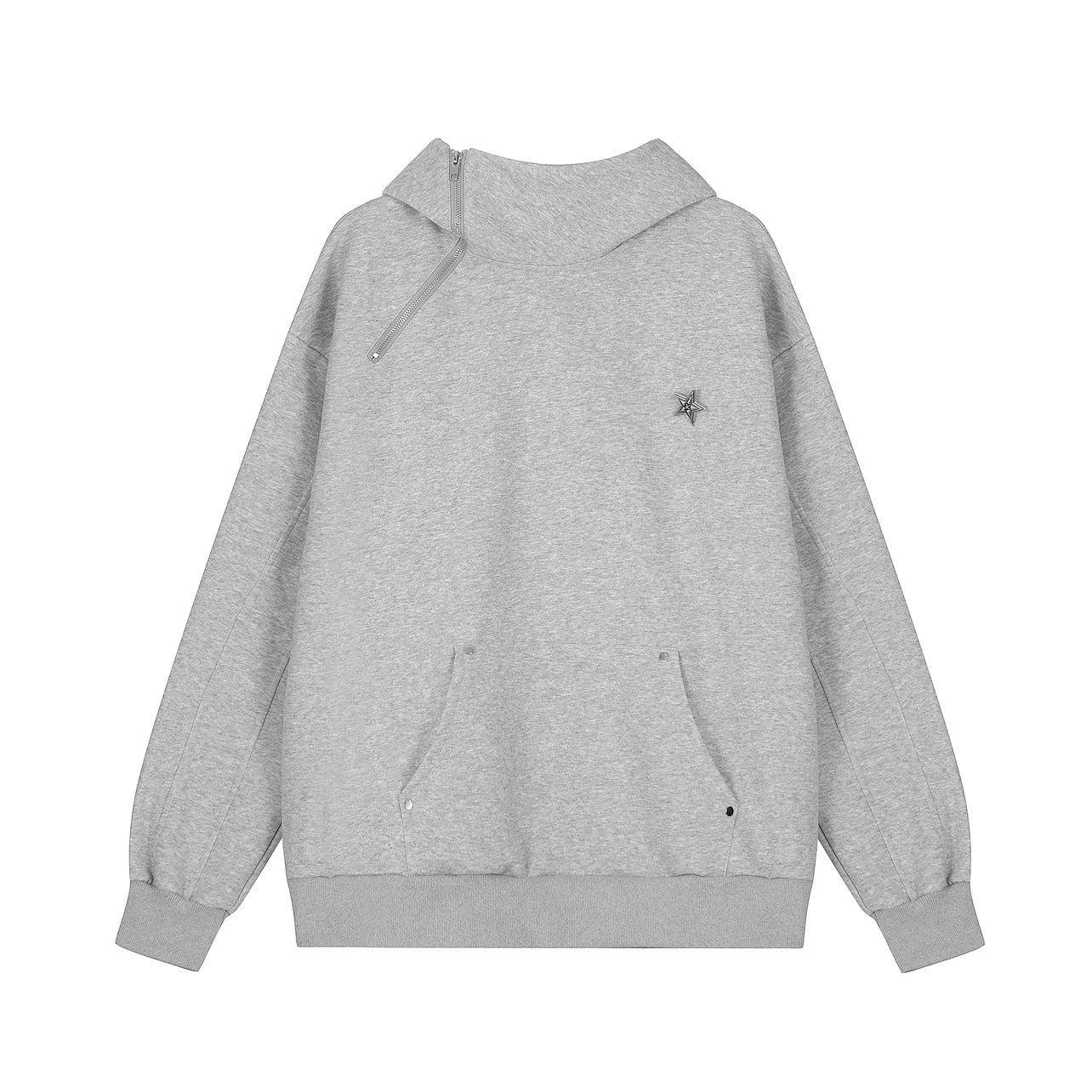 Oversize High-neck Zipper Hoodie