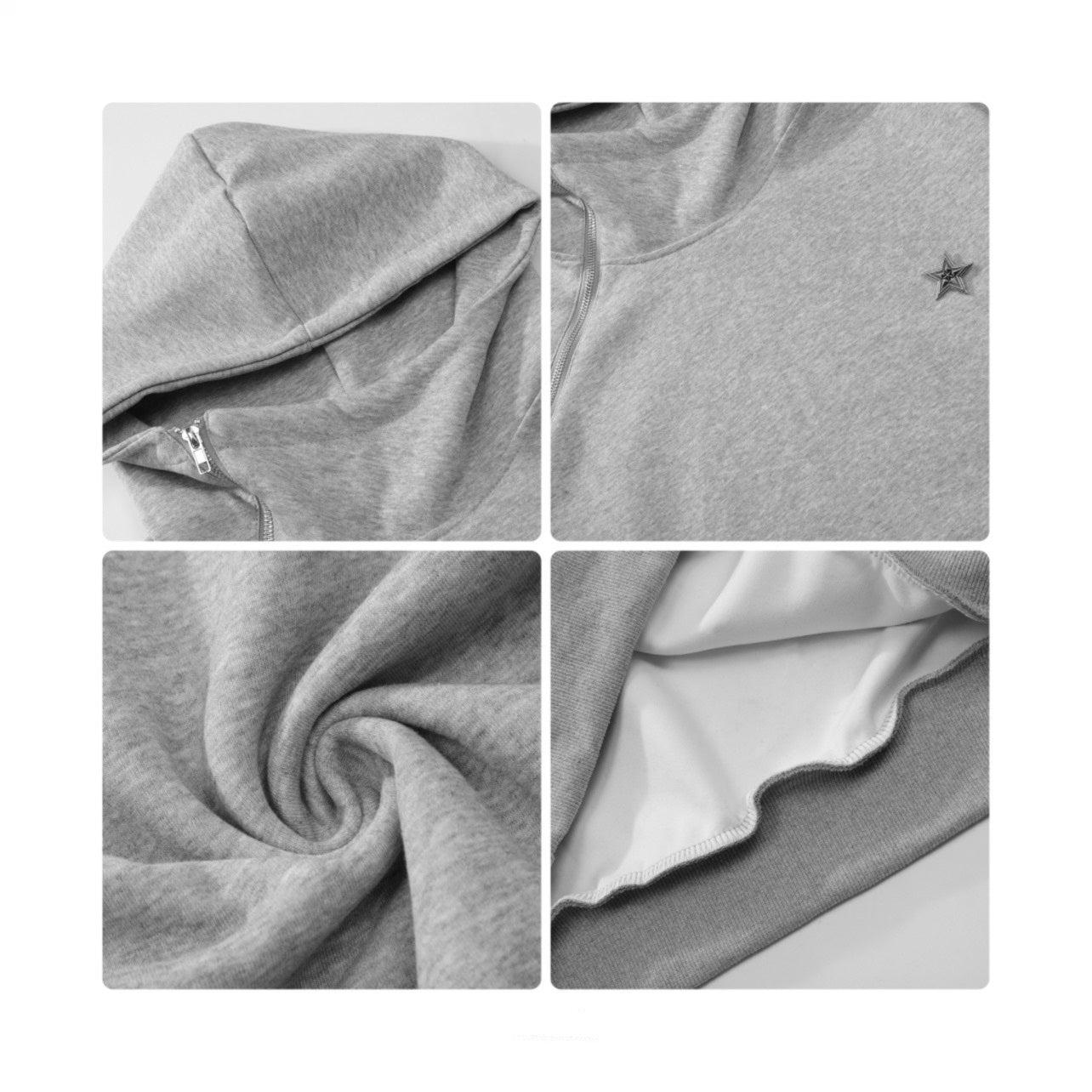 Oversize High-neck Zipper Hoodie