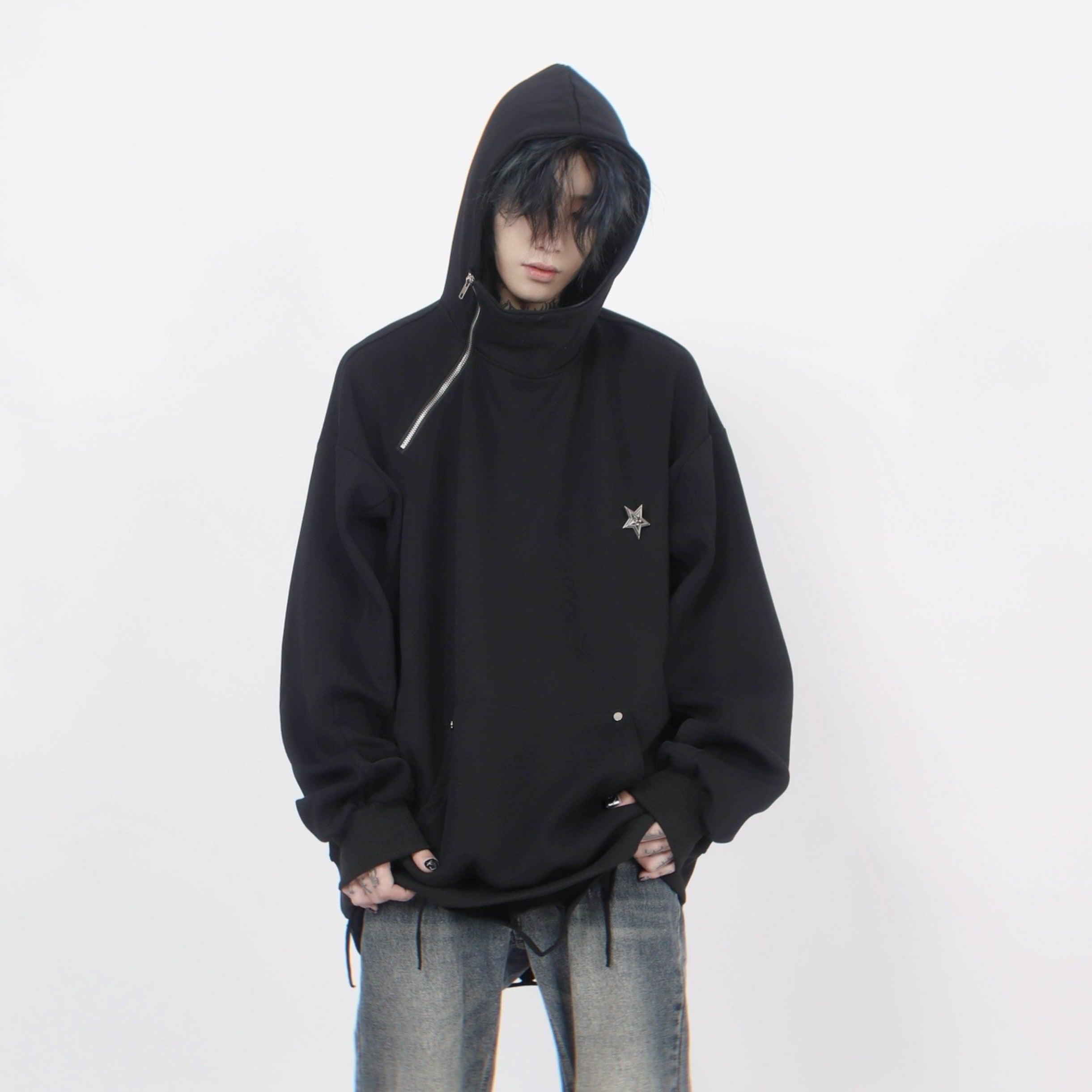 Oversize High-neck Zipper Hoodie