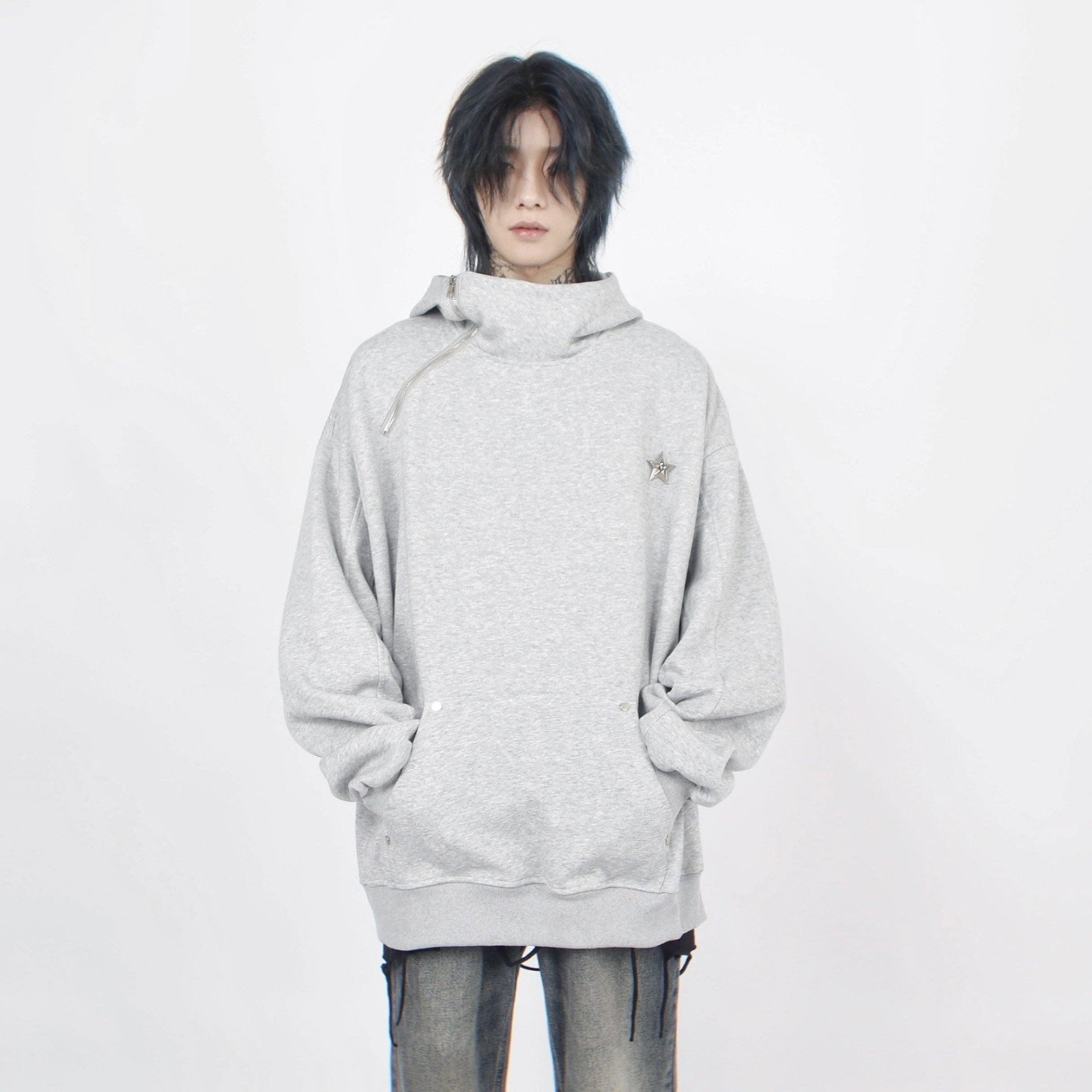 Oversize High-neck Zipper Hoodie