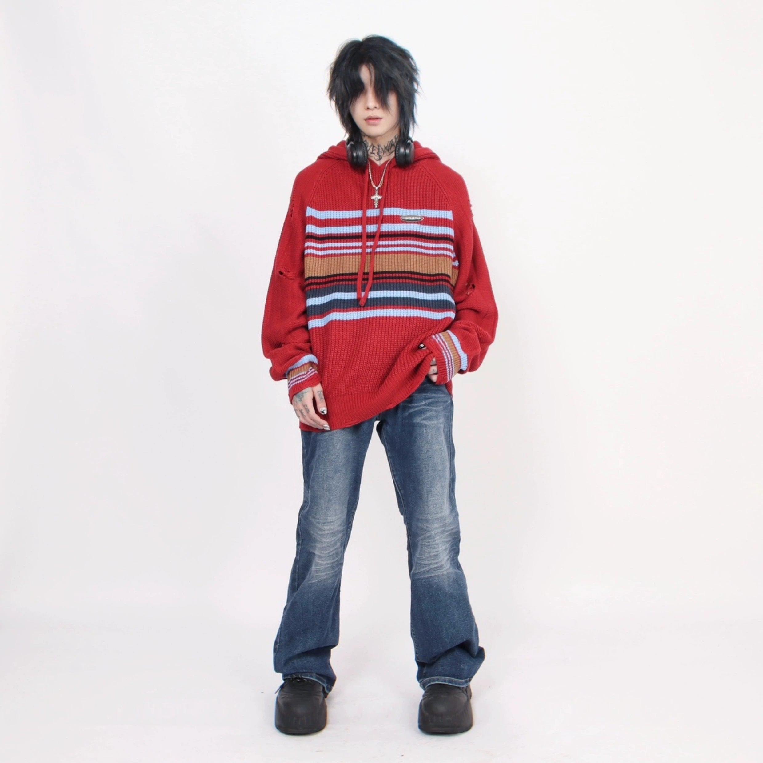 Oversize Hooded Knit Sweater