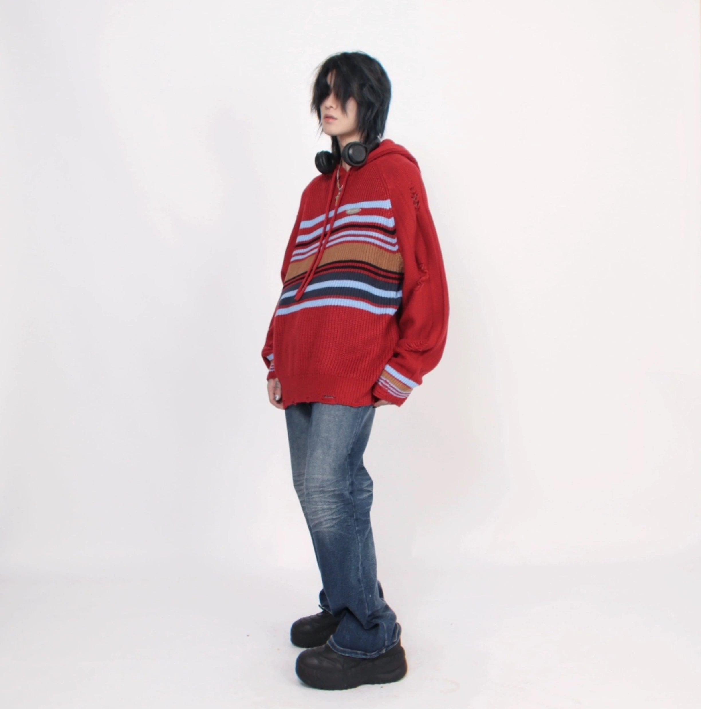 Oversize Hooded Knit Sweater