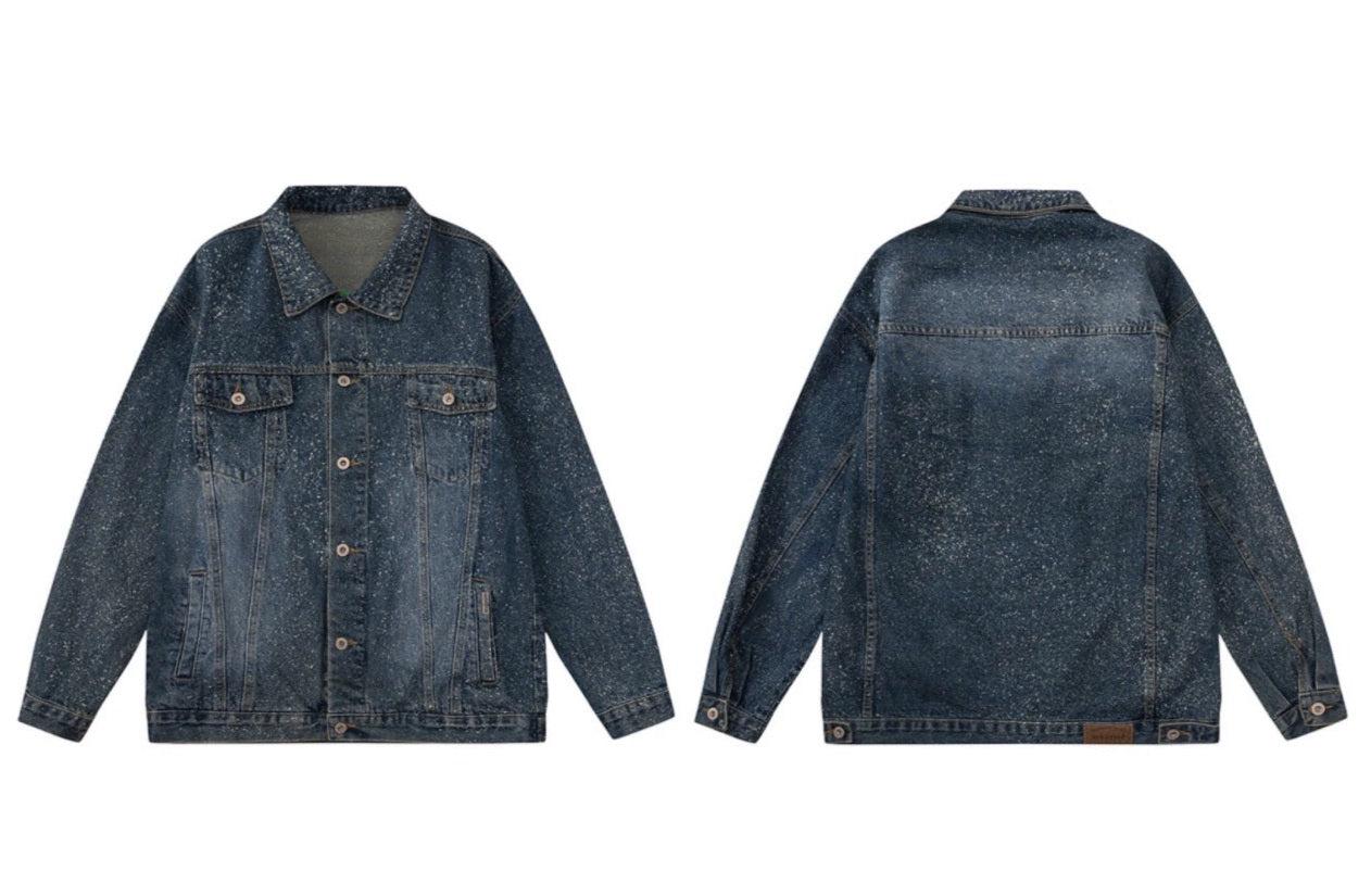 Oversize Ink Print Denim Jacket