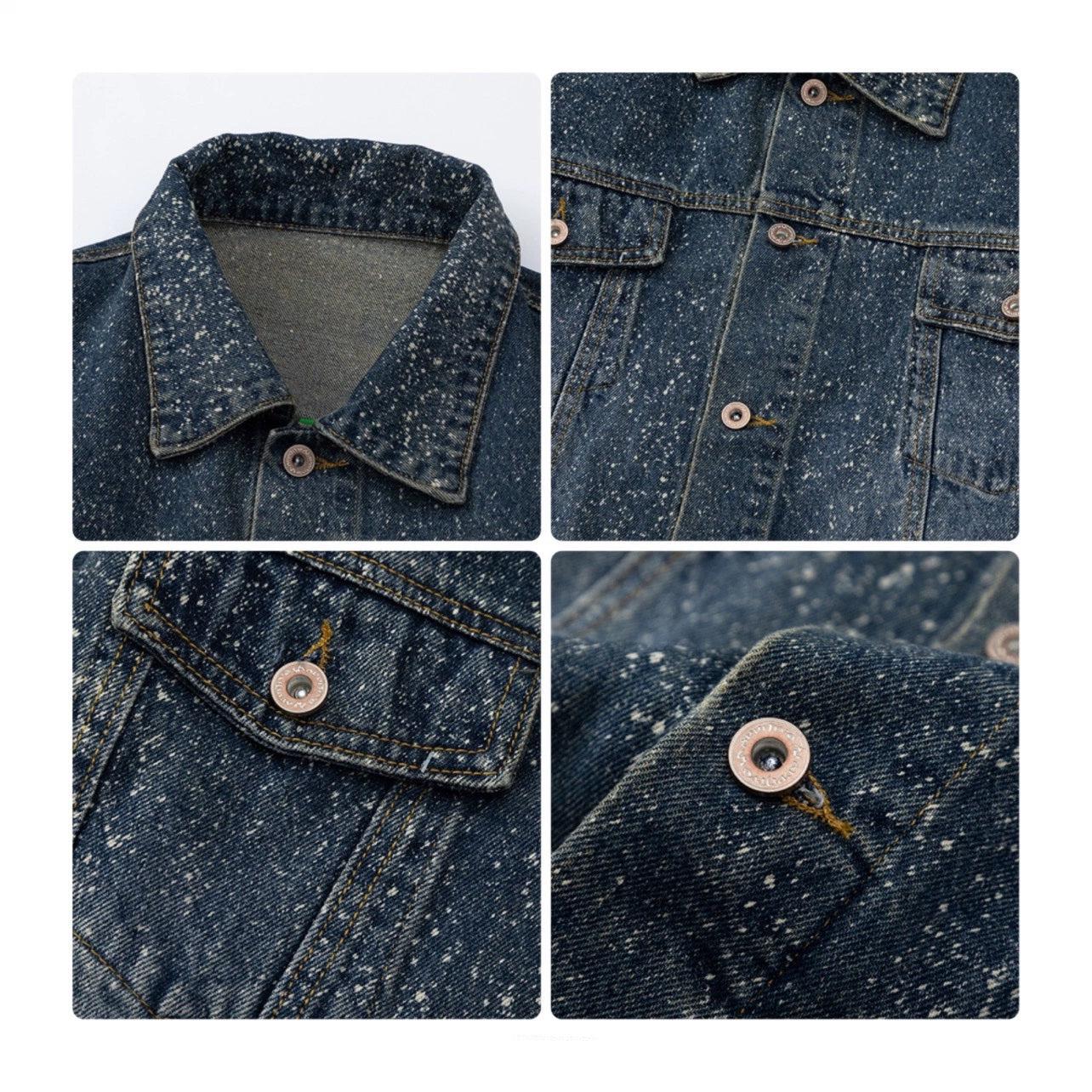 Oversize Ink Print Denim Jacket