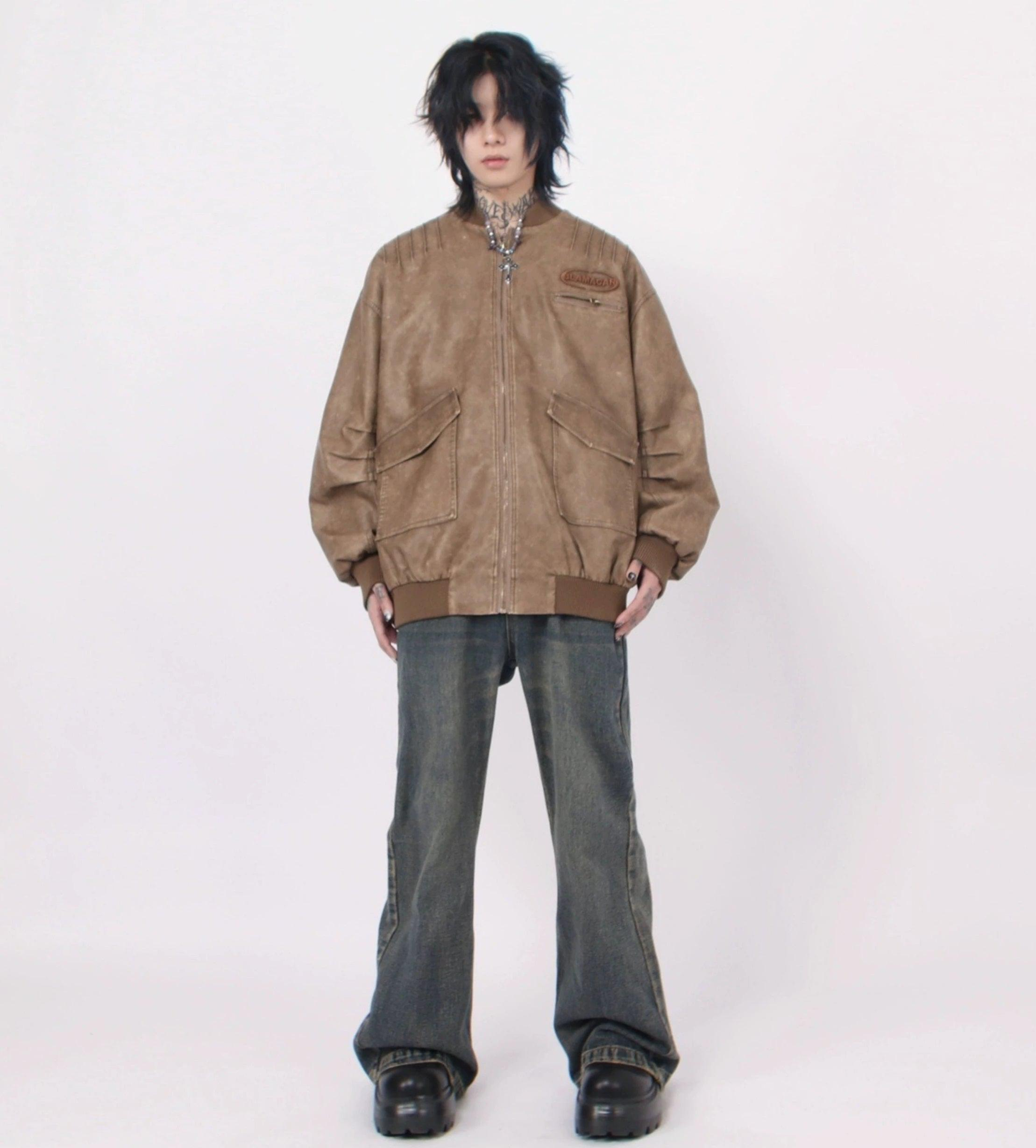 Oversize PU Leather MA-1 Jacket