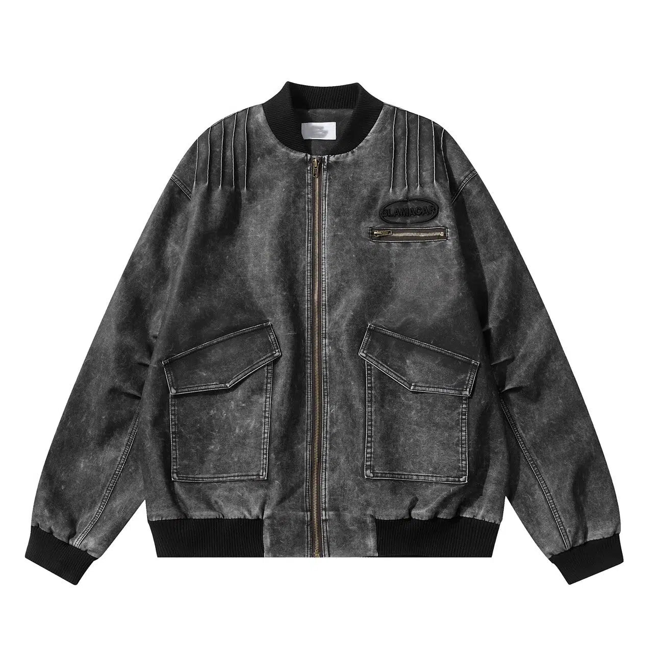 Oversize PU Leather MA-1 Jacket