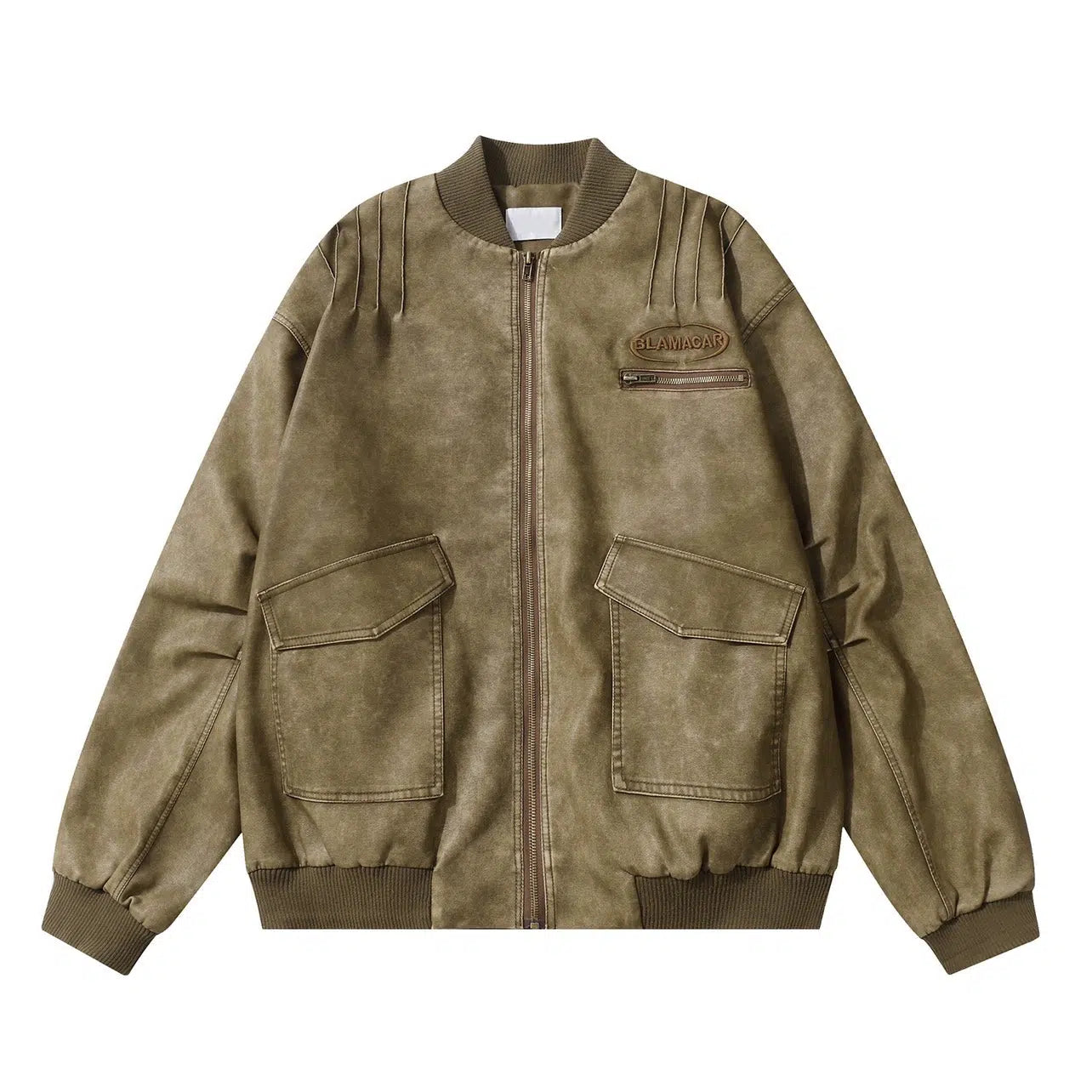 Oversize PU Leather MA-1 Jacket