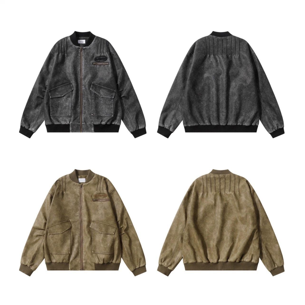 Oversize PU Leather MA-1 Jacket