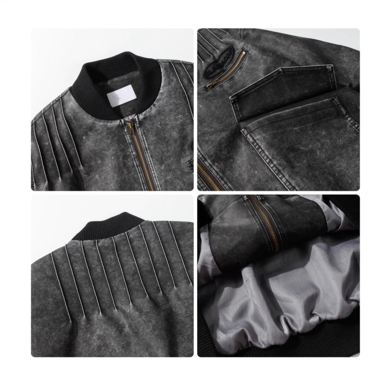 Oversize PU Leather MA-1 Jacket