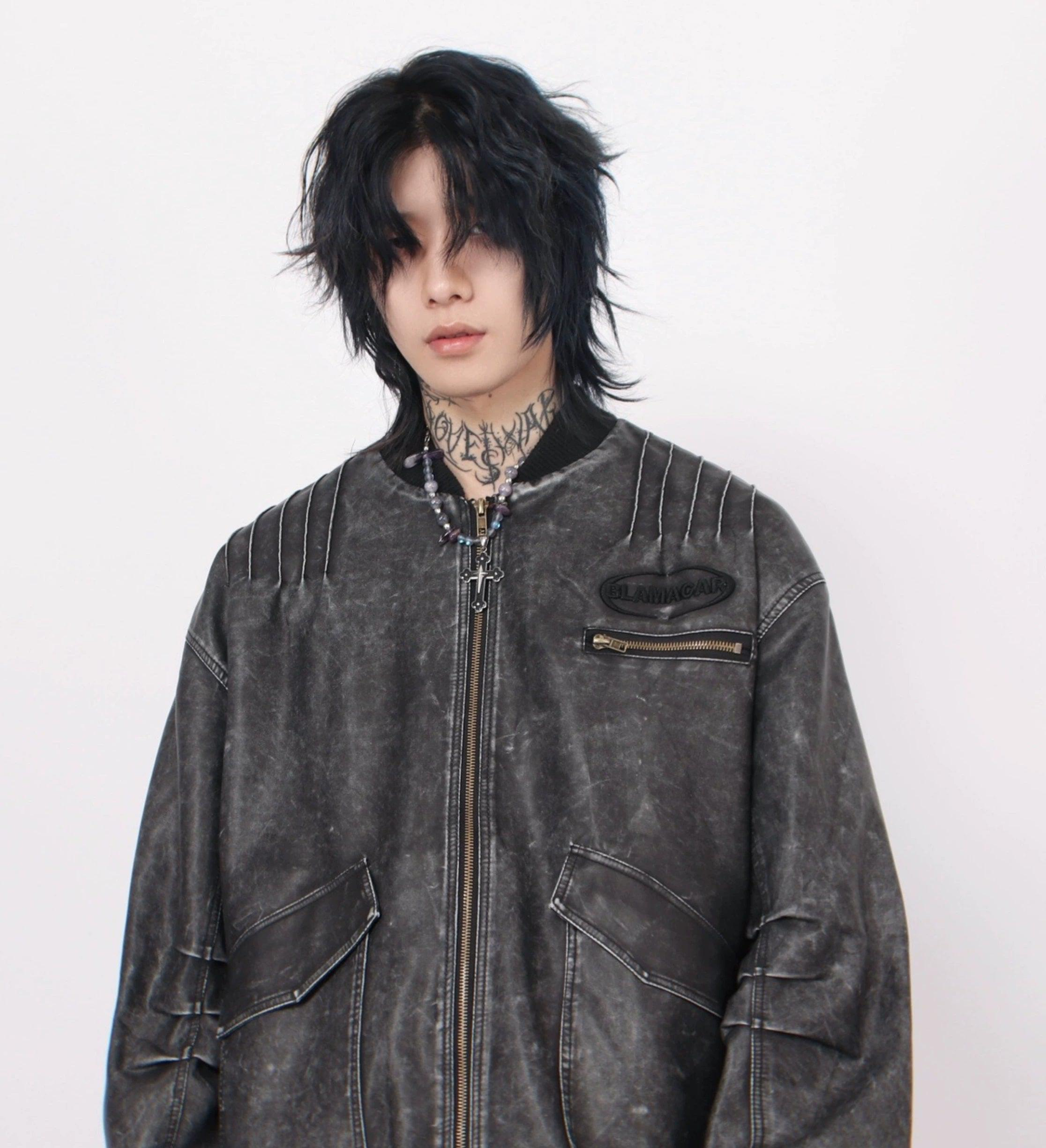Oversize PU Leather MA-1 Jacket