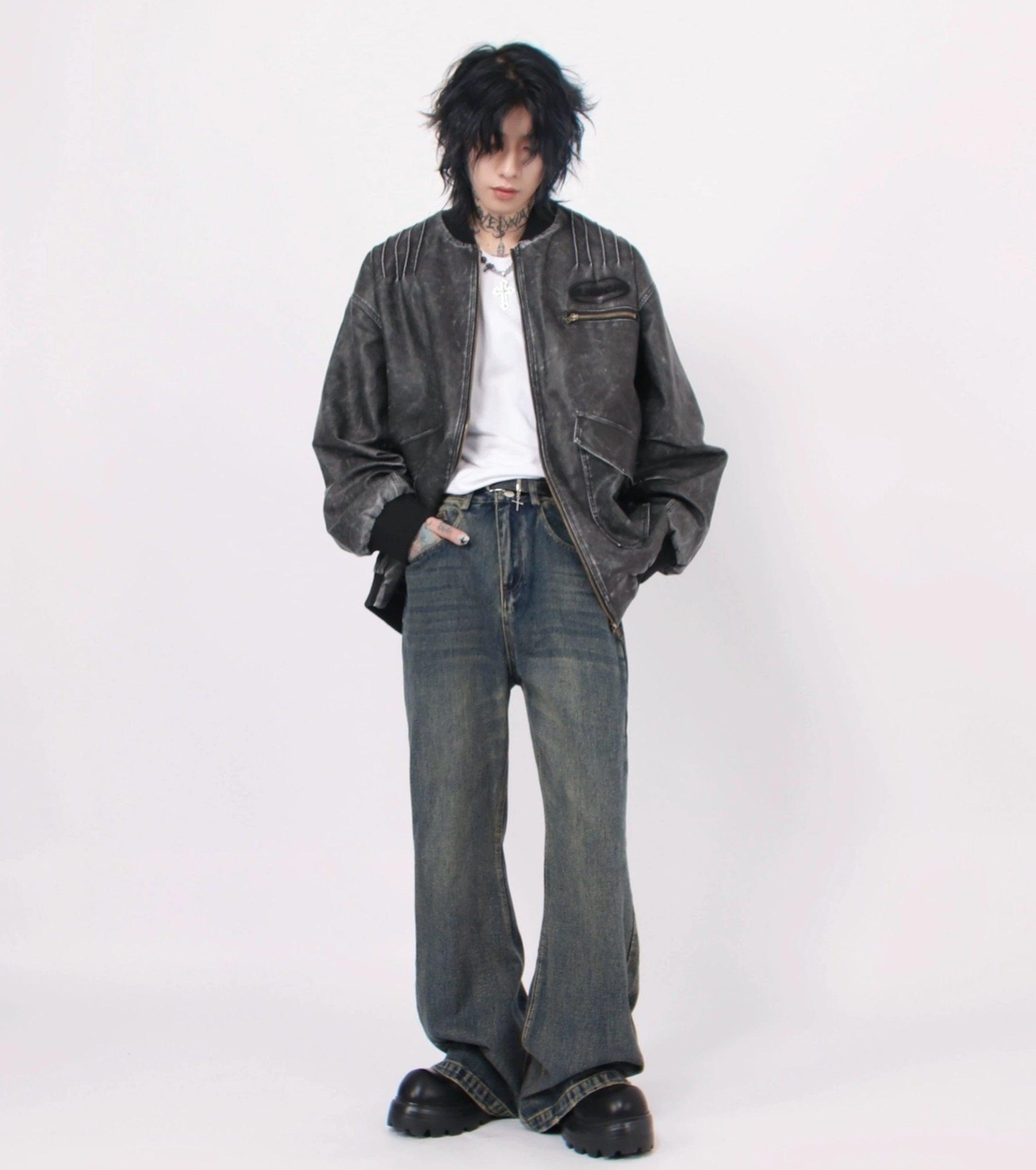 Oversize PU Leather MA-1 Jacket