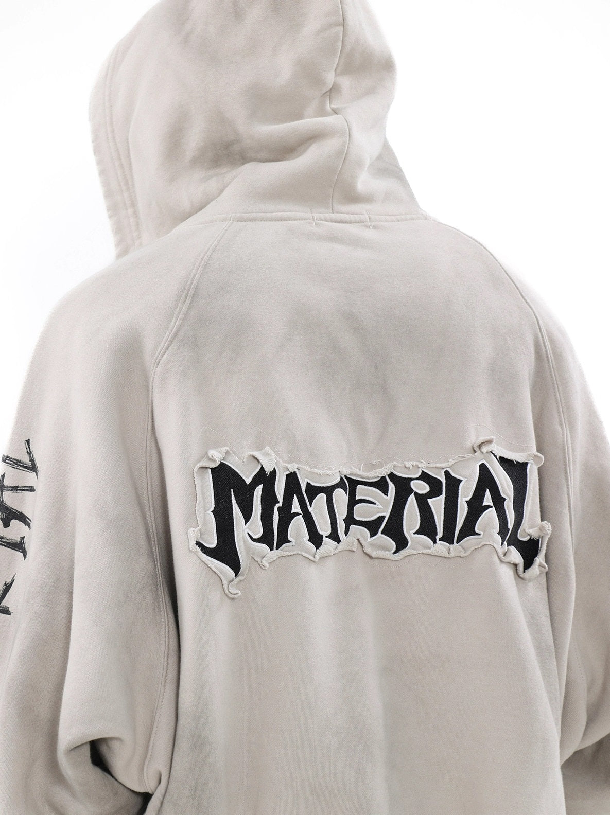 Ensemble sweat à capuche zippé surdimensionné à patch graffiti et pantalon de survêtement large à motif graffiti
