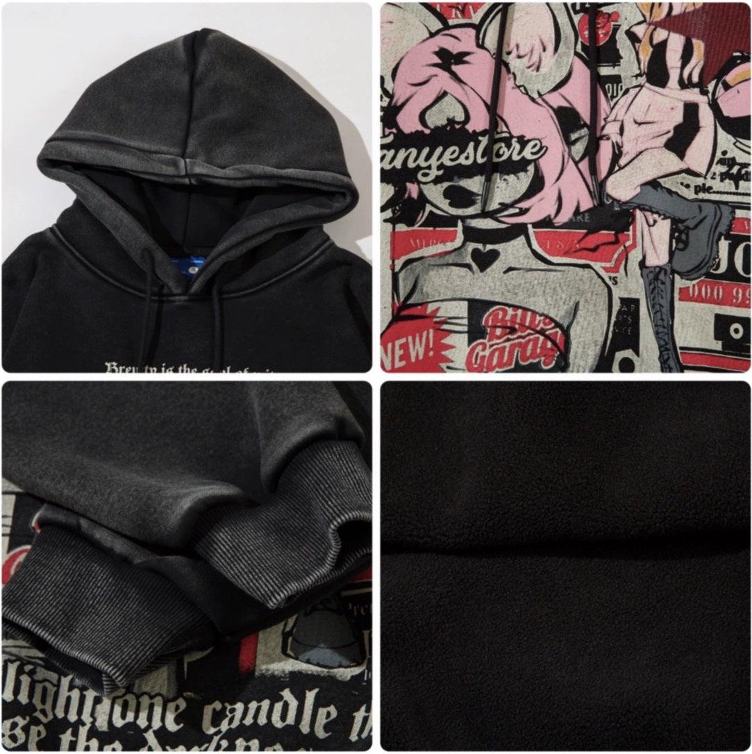 Oversize Print Hoodie