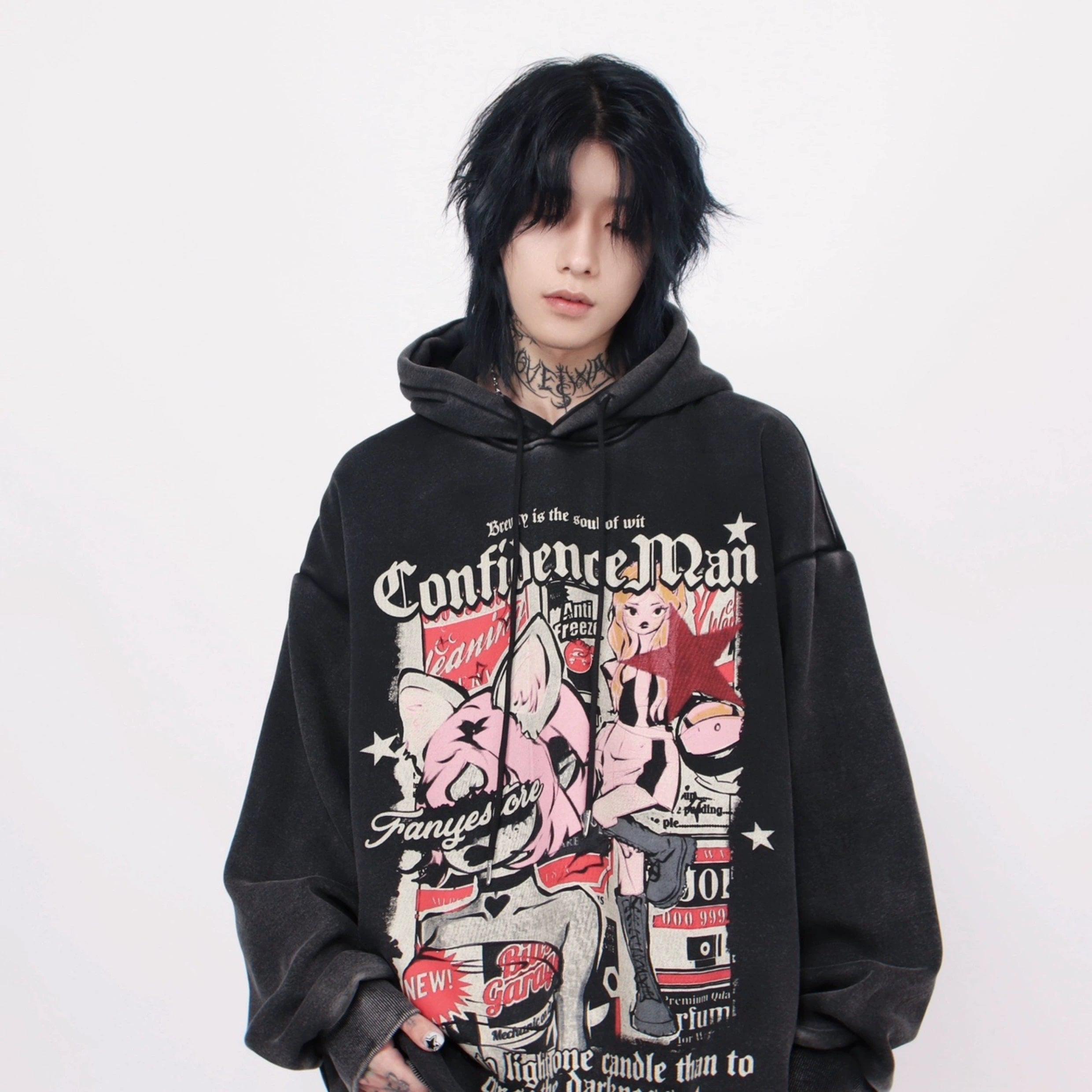 Oversize Print Hoodie