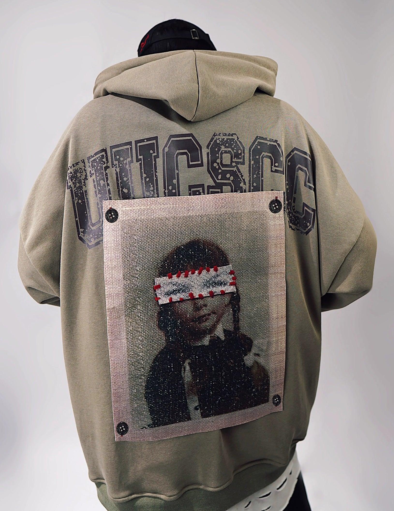 Oversize Print Patch Hoodie