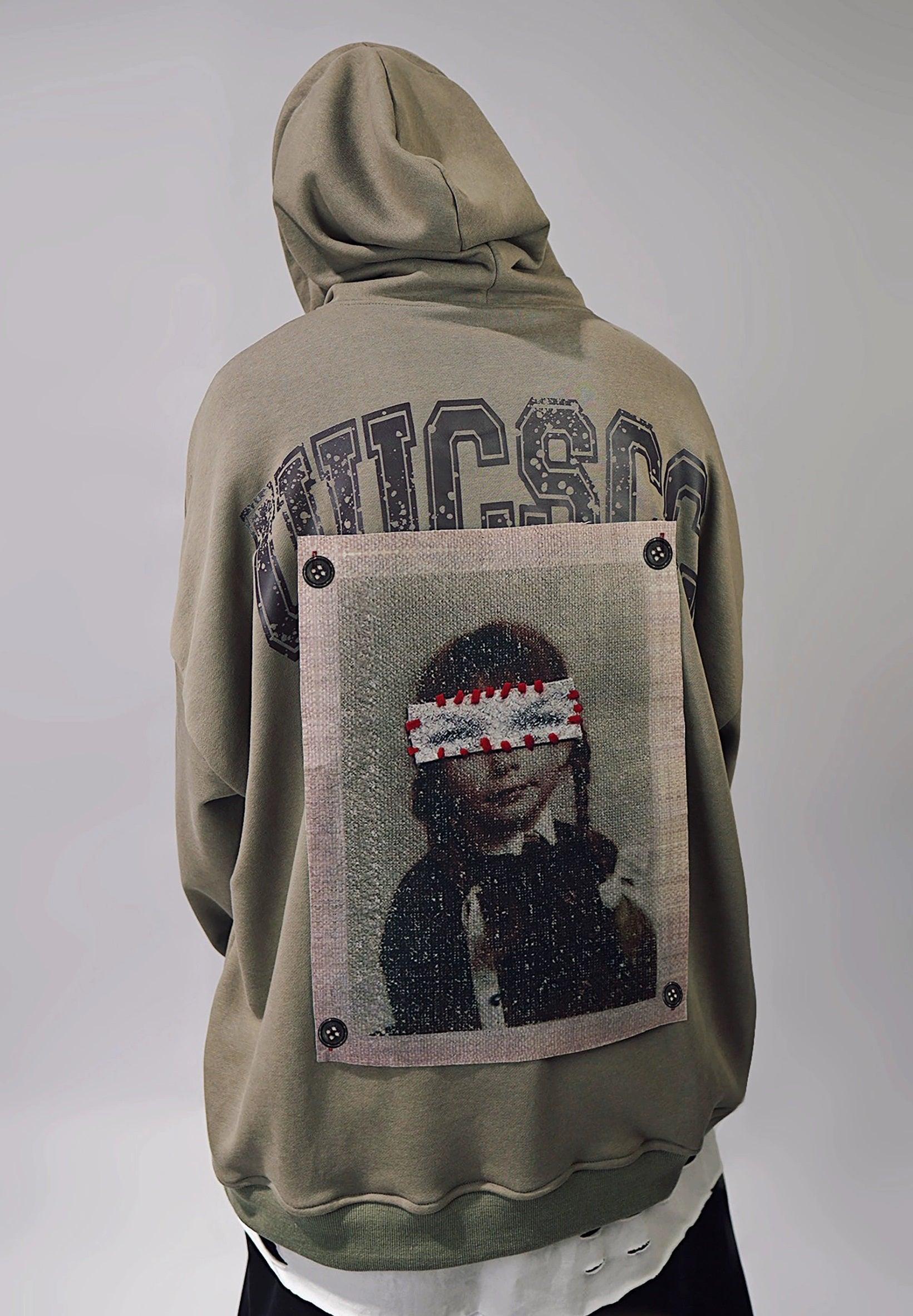 Oversize Print Patch Hoodie