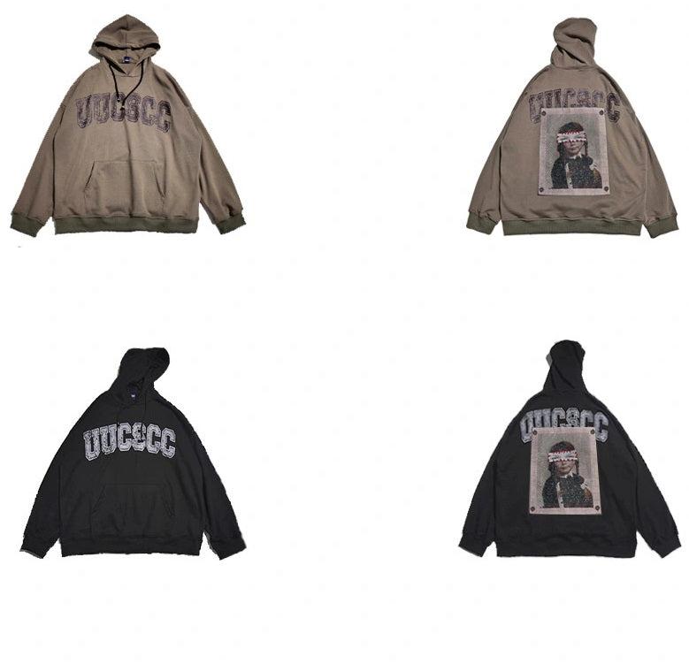 Oversize Print Patch Hoodie