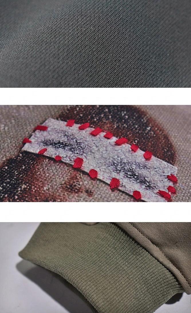 Oversize Print Patch Hoodie