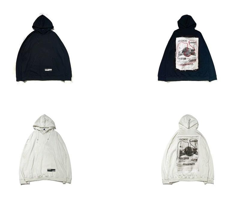 Oversize Print Patch Hoodie