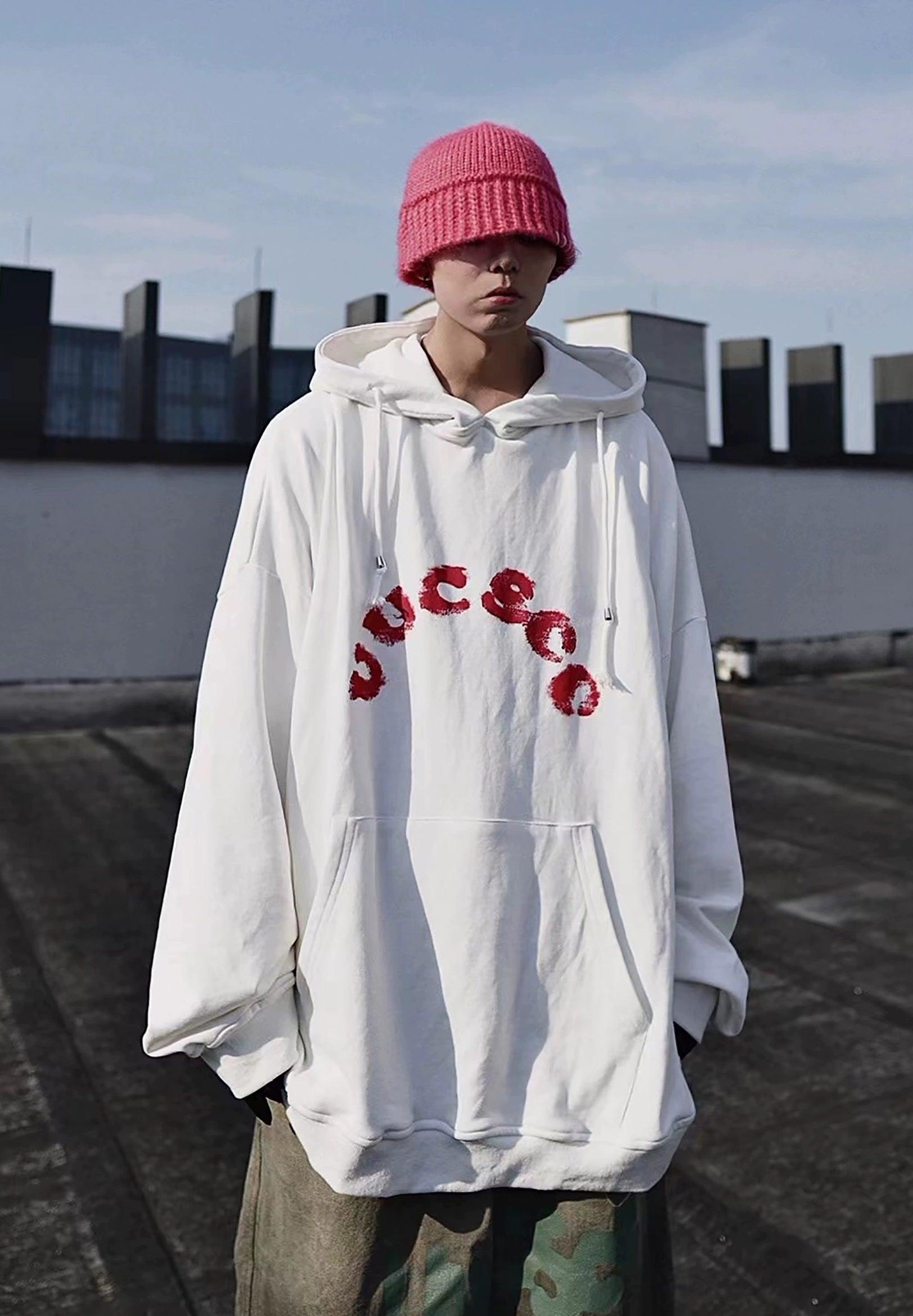 Oversize Print Patch Hoodie