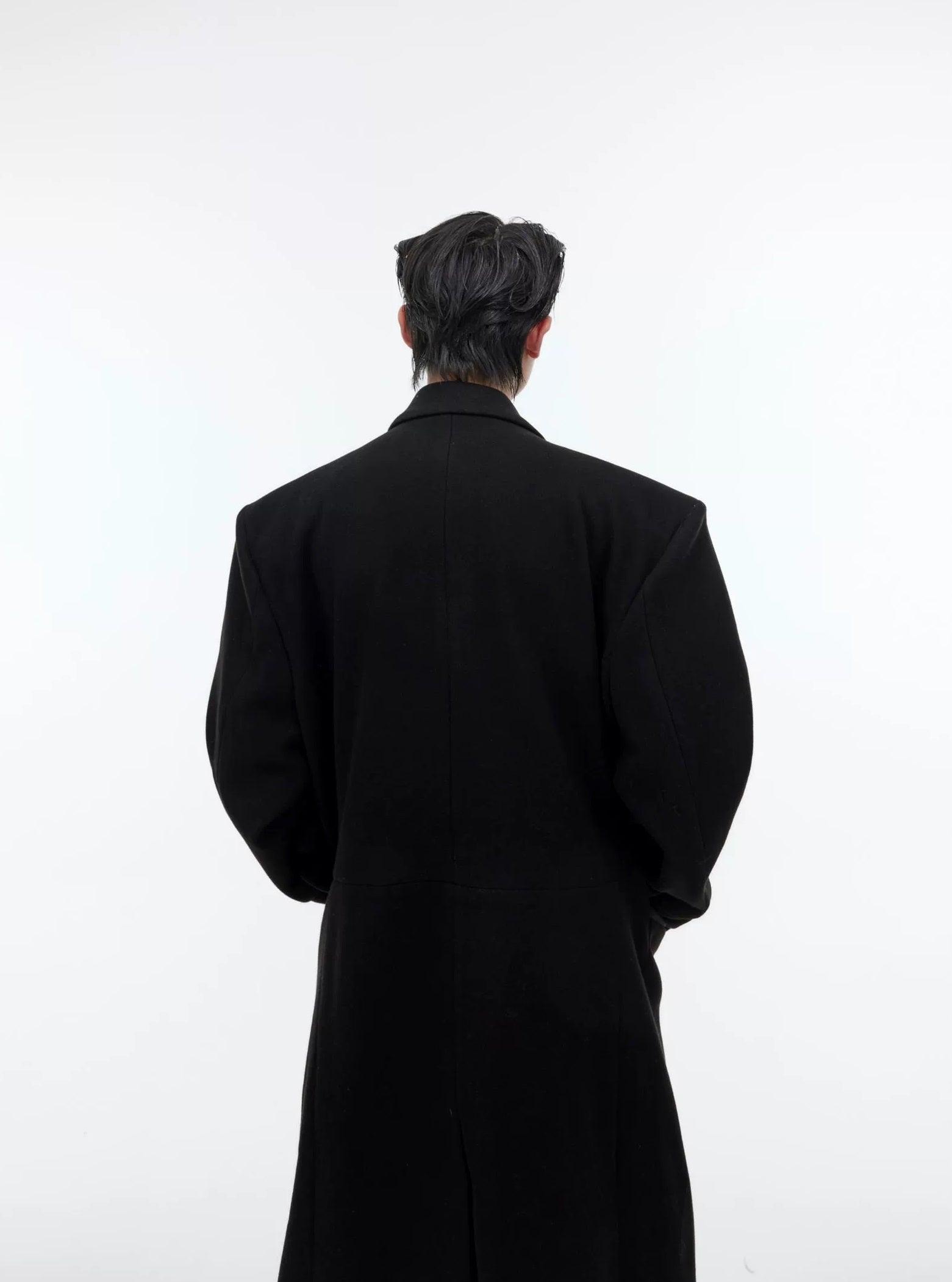 Oversize Shoulder-pad Long Chester Coat