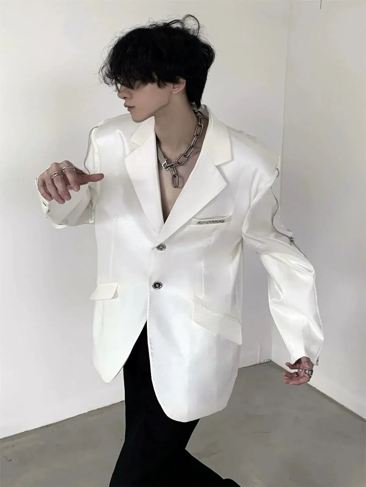 Oversize Shoulder-pad Tailored Jacket