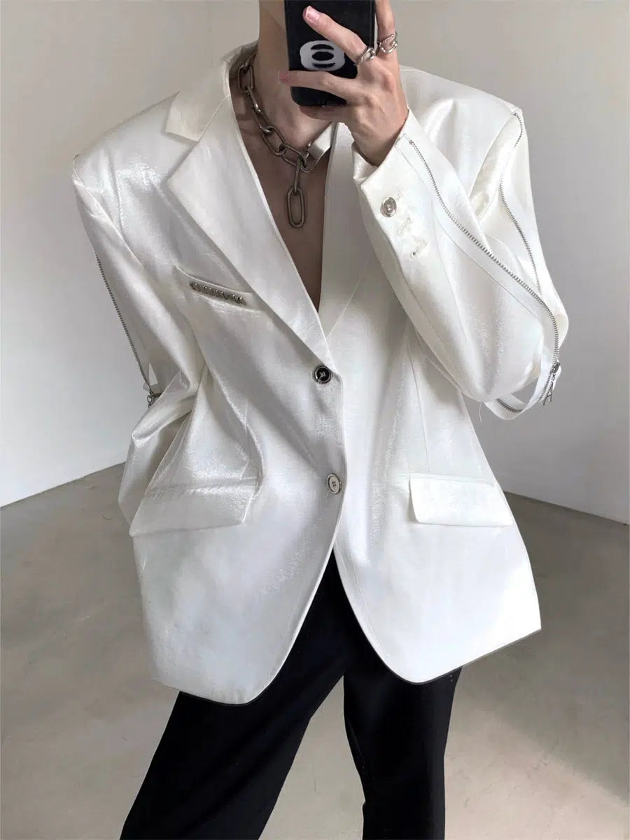 Oversize Shoulder-pad Tailored Jacket