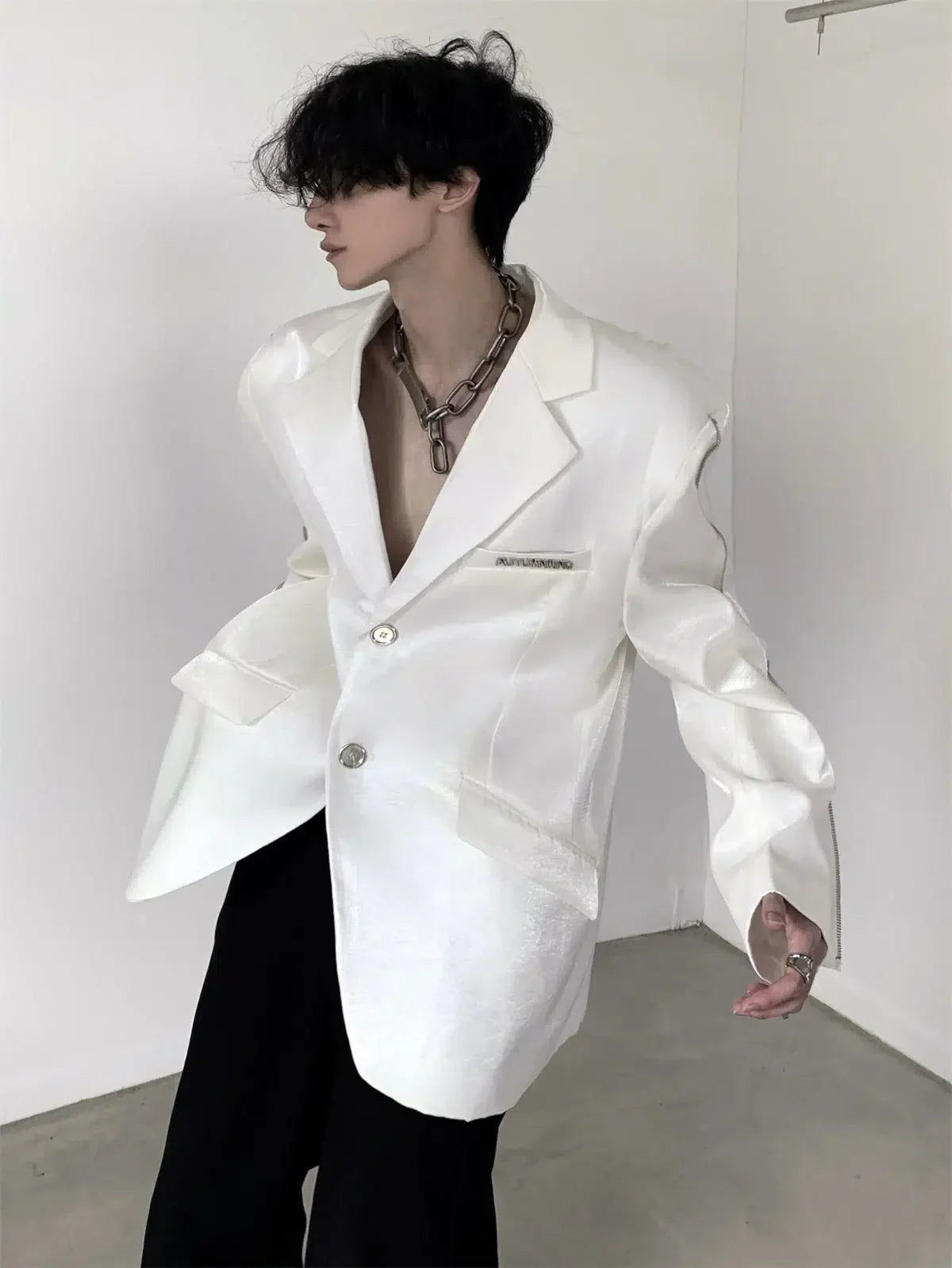 Oversize Shoulder-pad Tailored Jacket