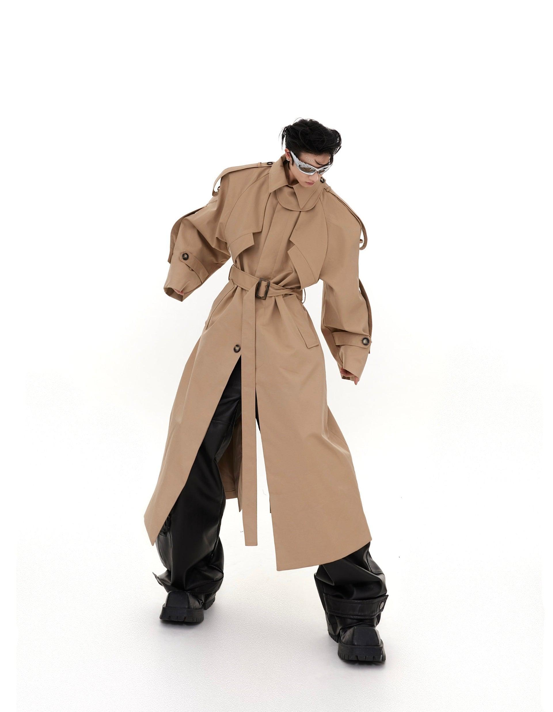 Oversize Shoulder-pad Trench Coat