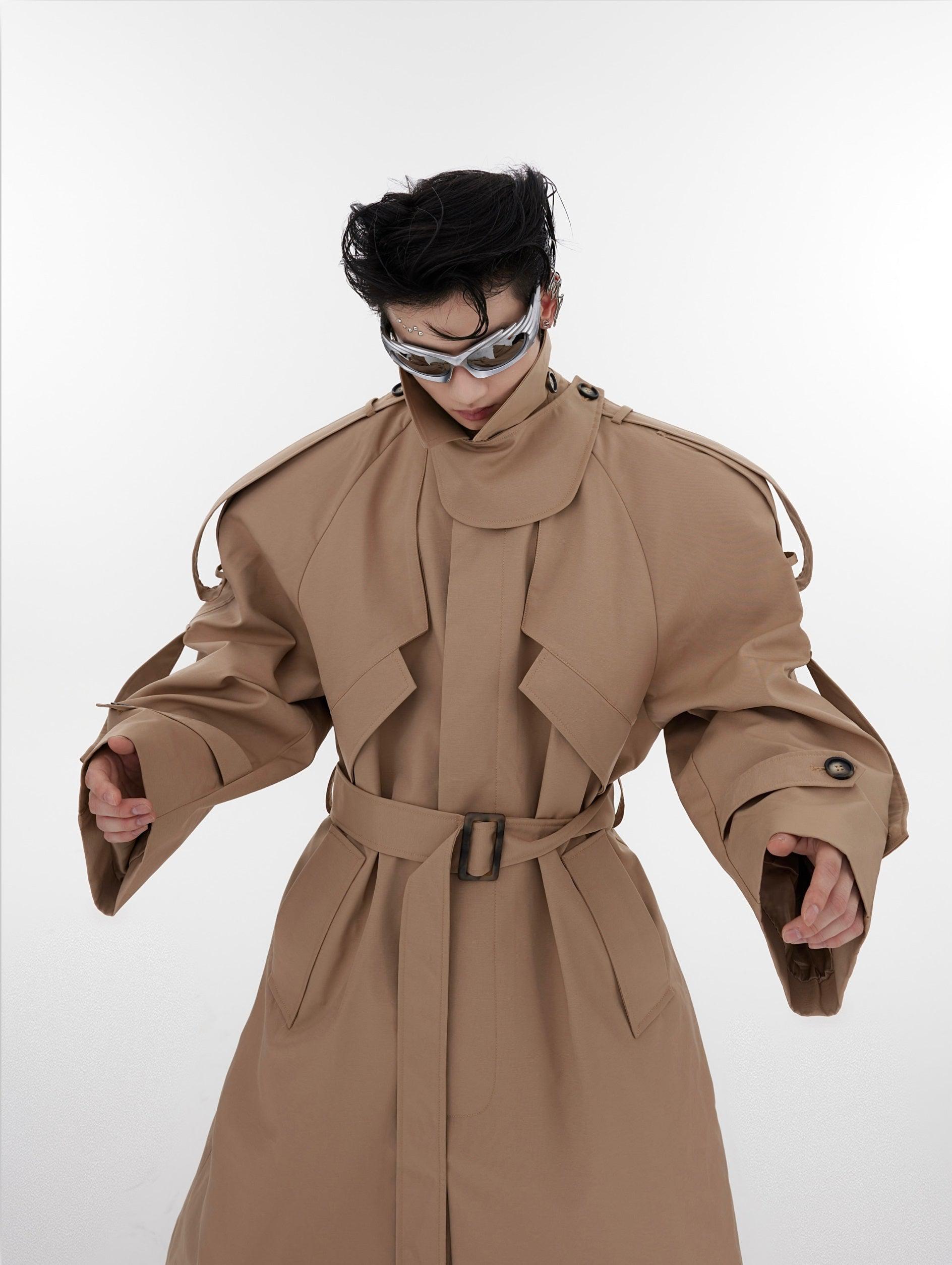 Oversize Shoulder-pad Trench Coat