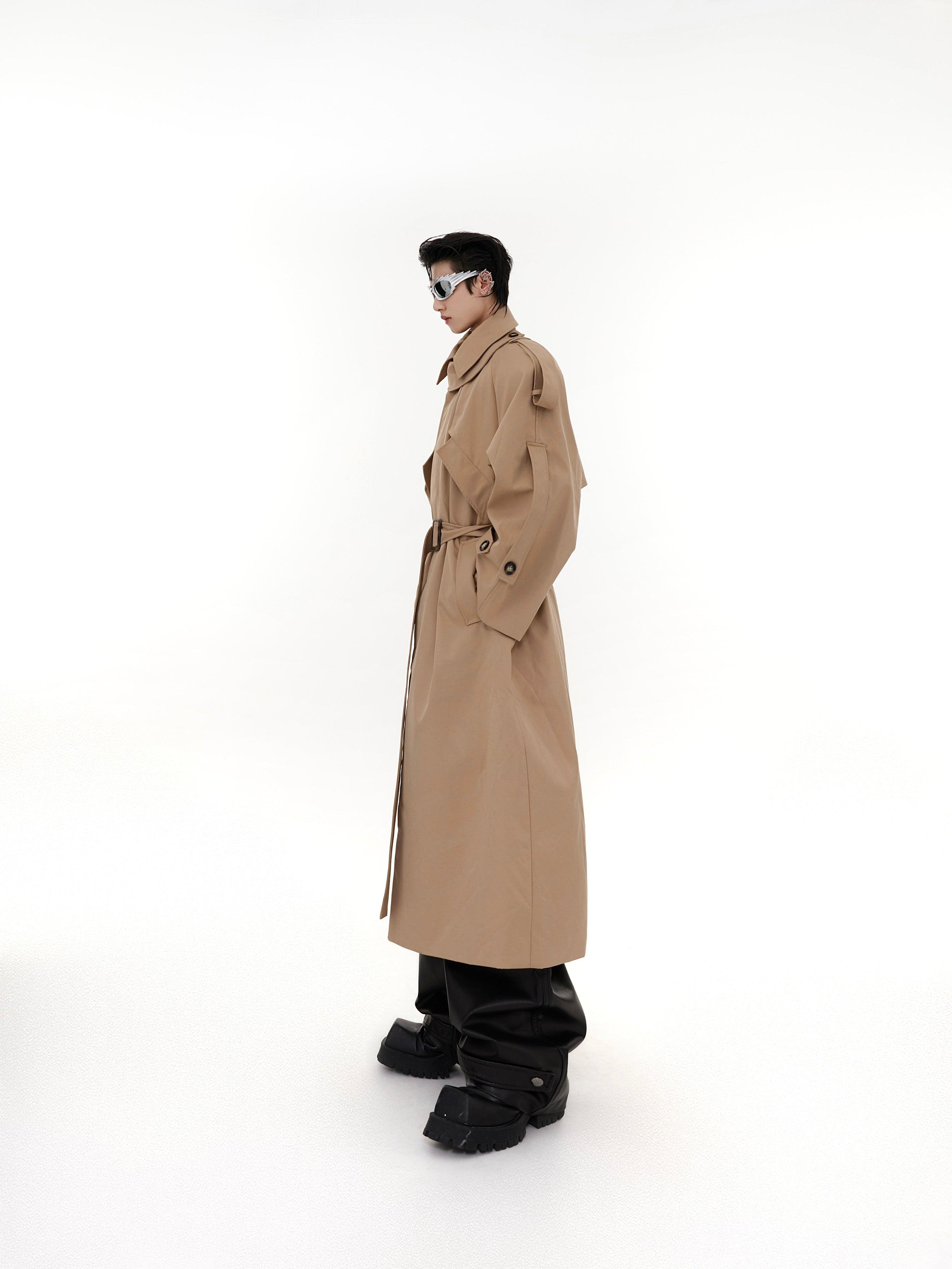Oversize Shoulder-pad Trench Coat