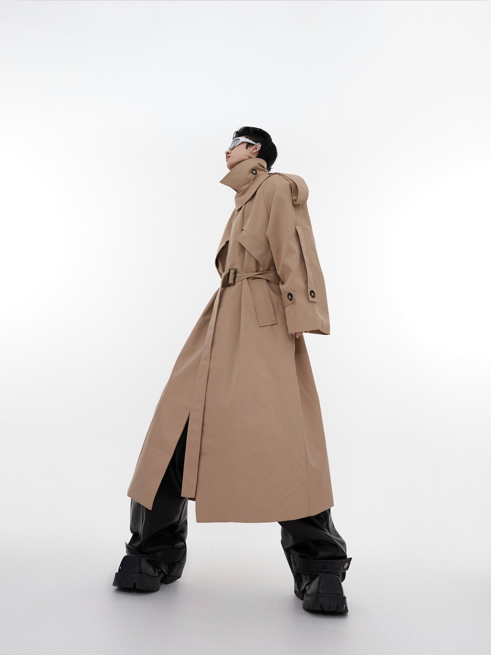 Oversize Shoulder-pad Trench Coat