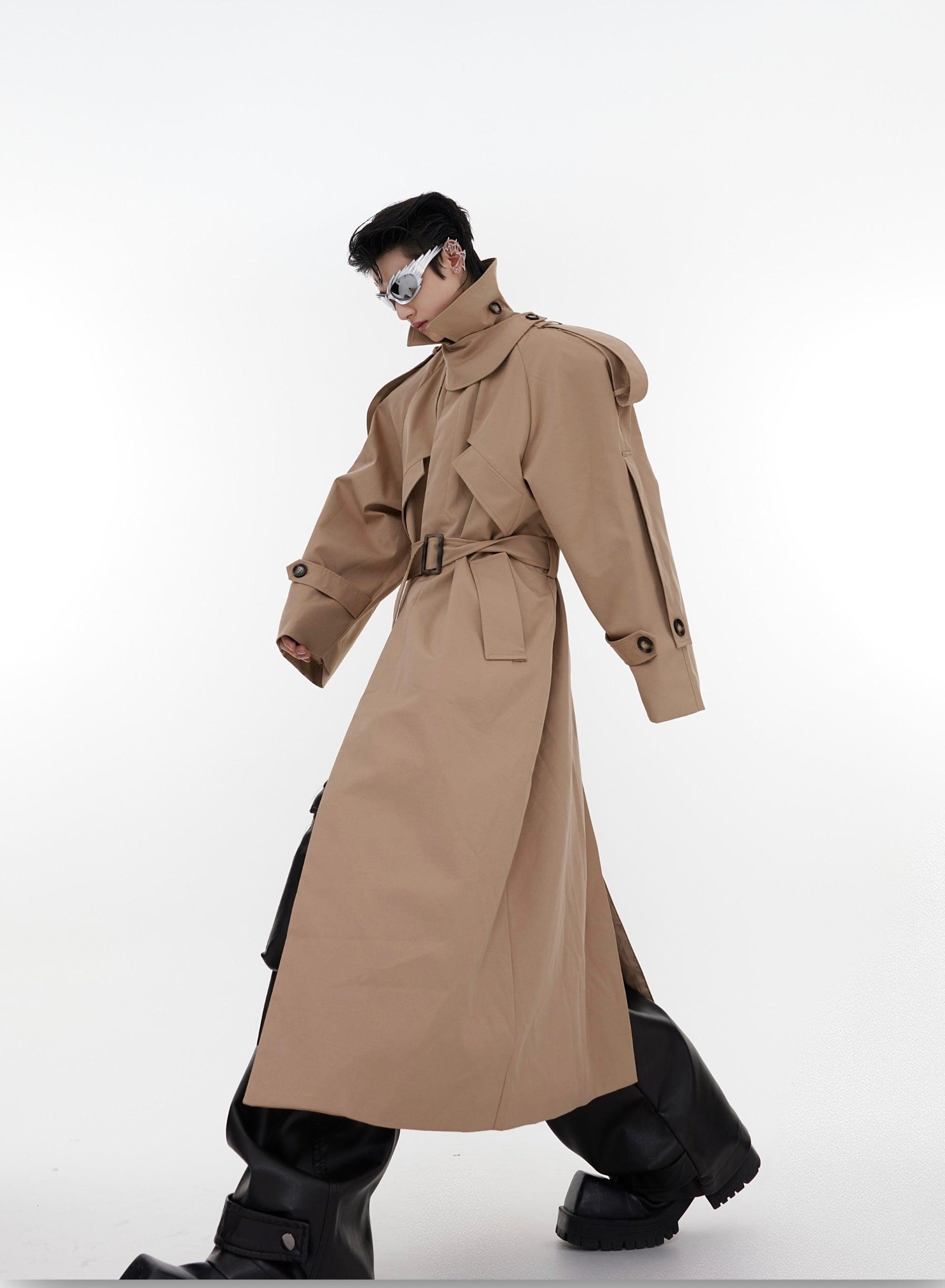 Oversize Shoulder-pad Trench Coat