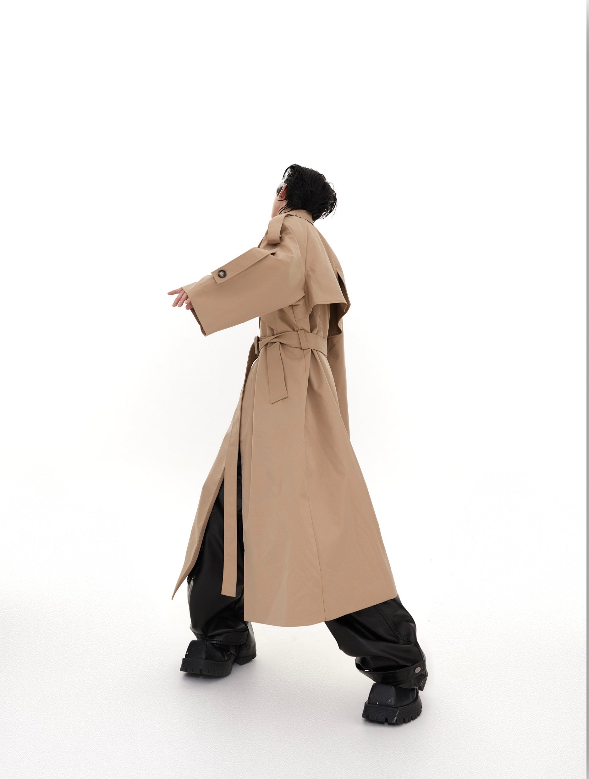 Oversize Shoulder-pad Trench Coat