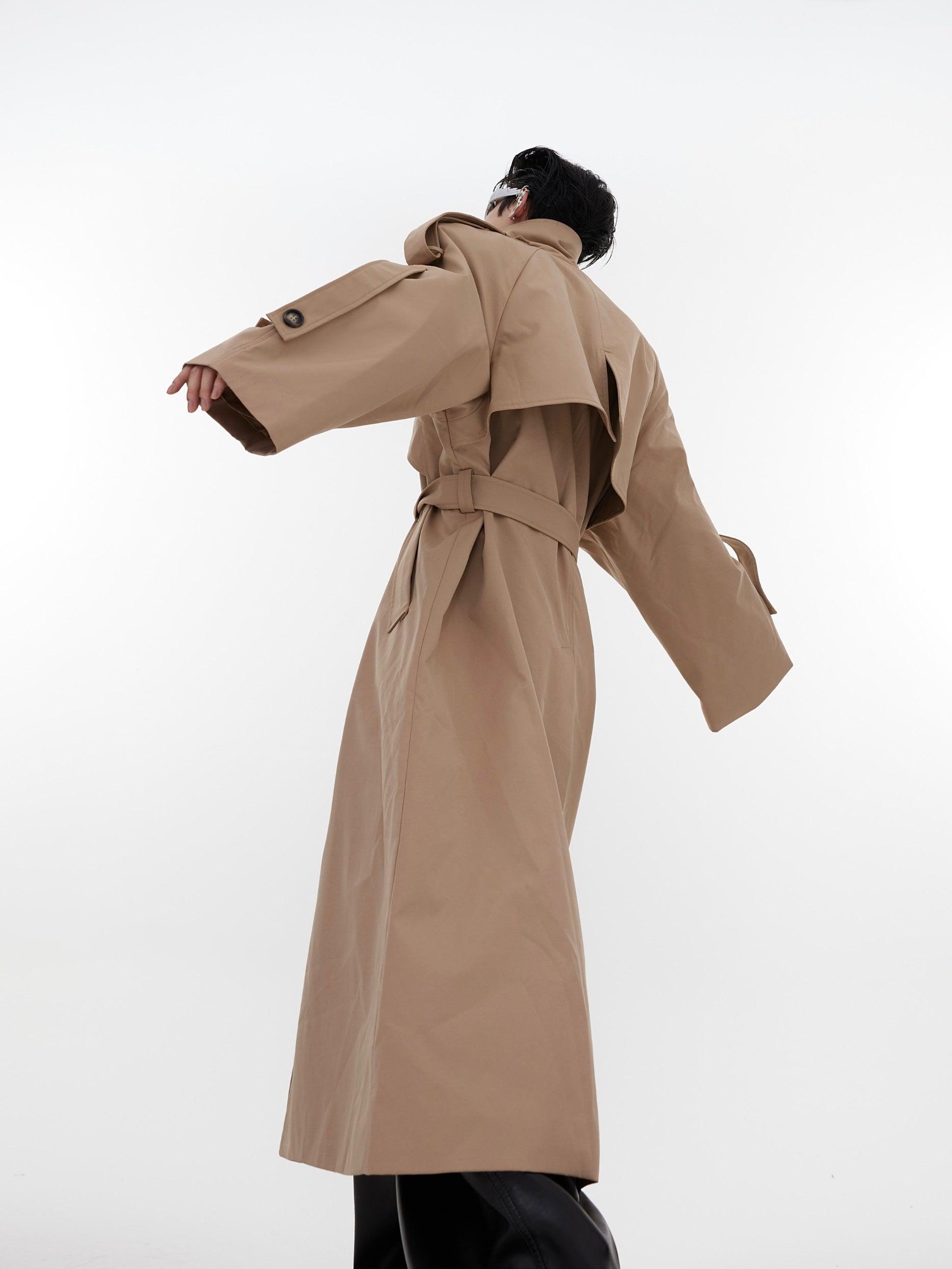 Oversize Shoulder-pad Trench Coat