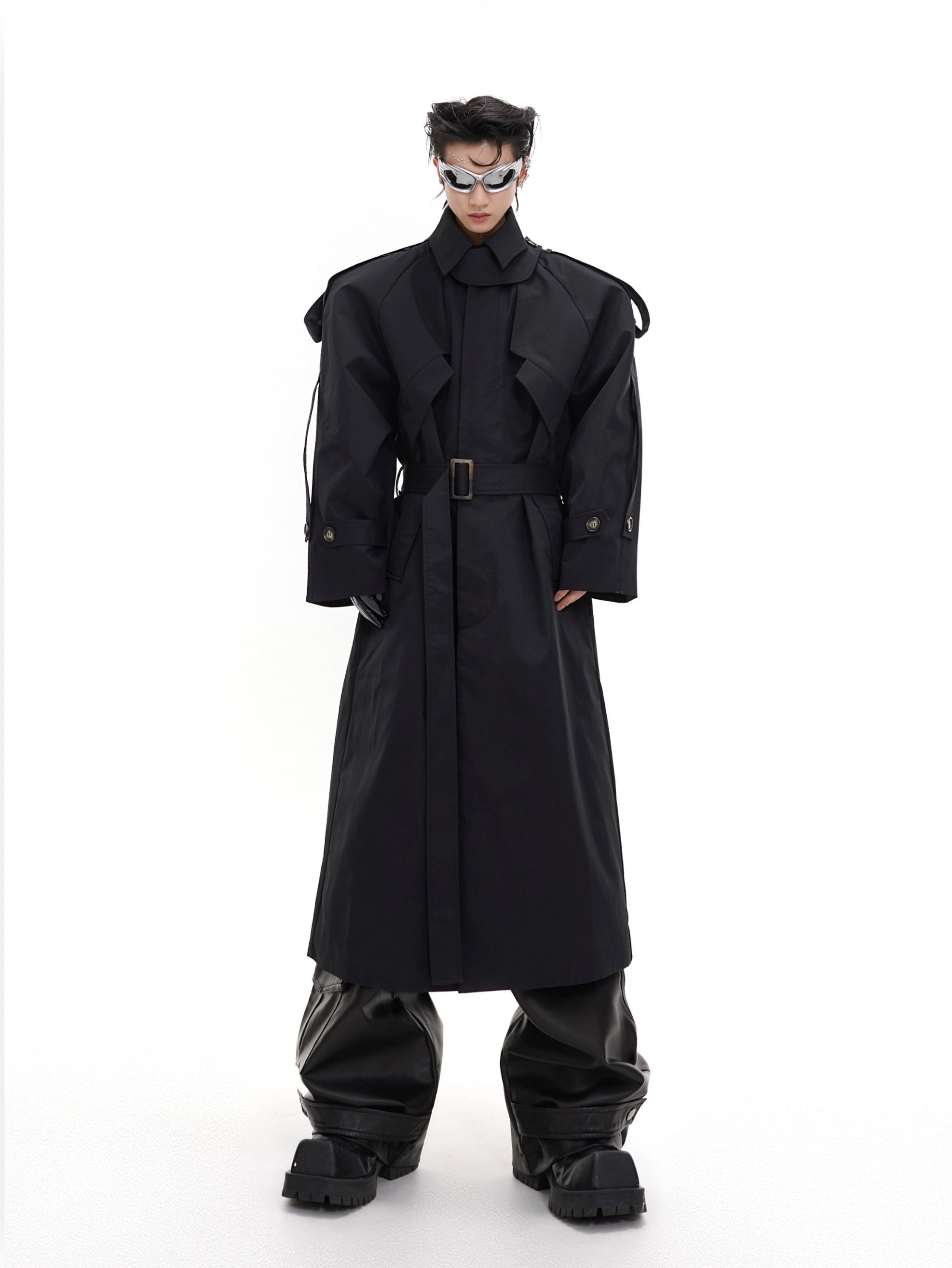 Oversize Shoulder-pad Trench Coat
