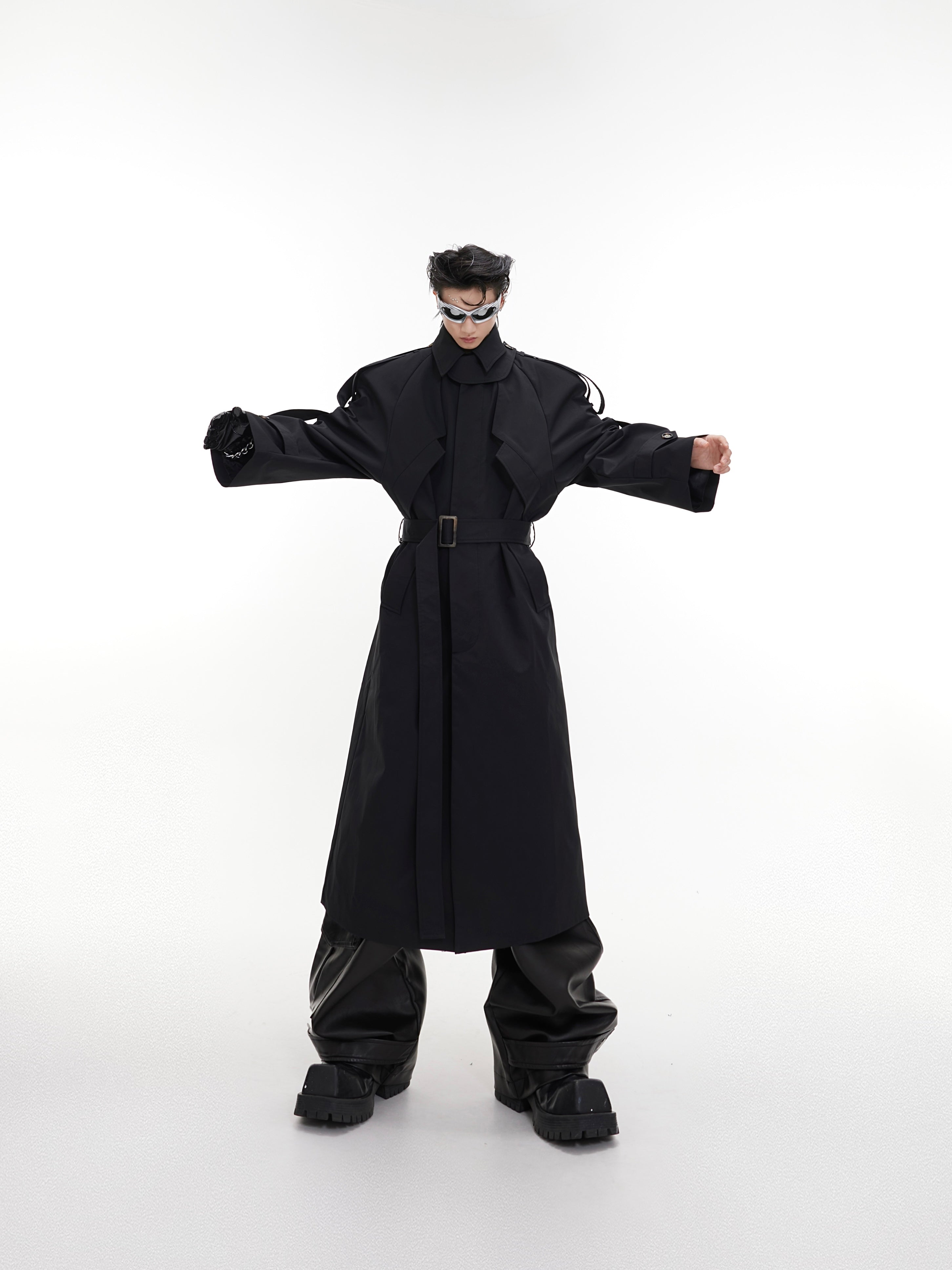 Oversize Shoulder-pad Trench Coat